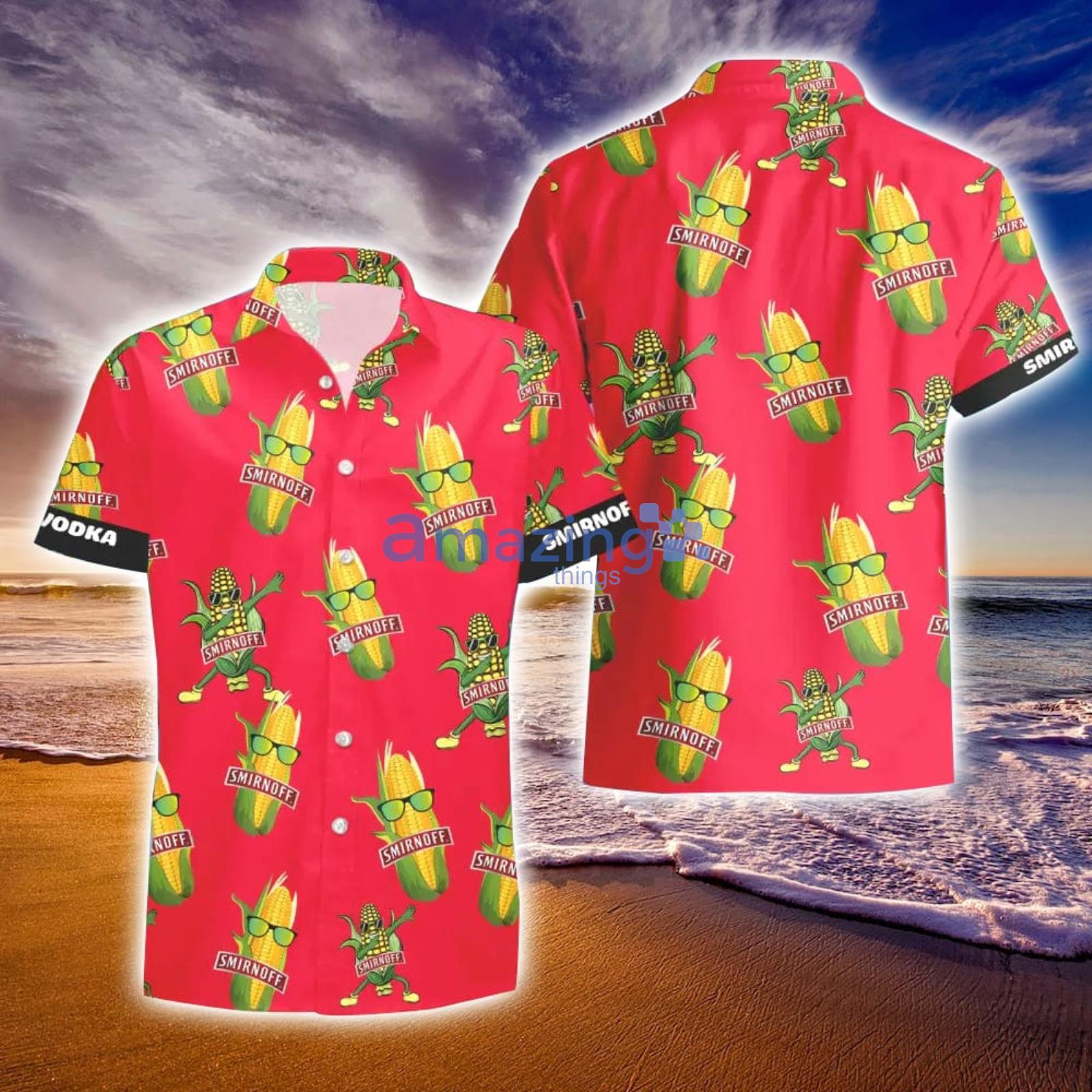 Smirnoff Vodka Funy Corn Aloha Hawaiian Shirt And Shorts Summer Gift Product Photo 1