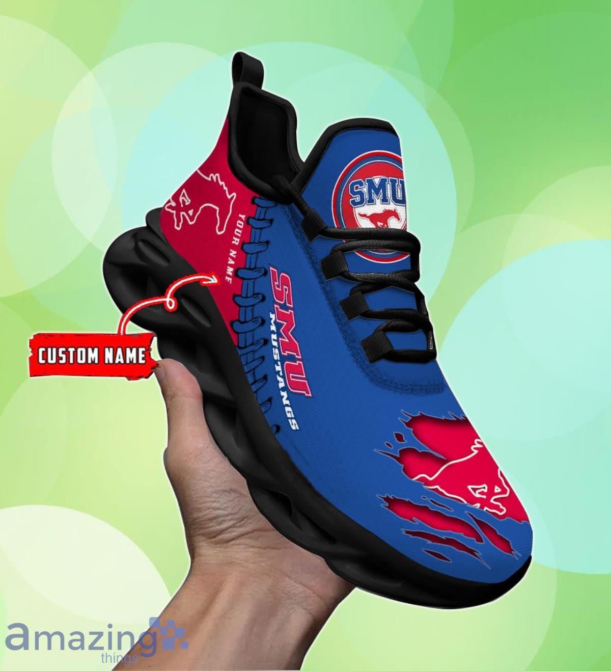 SMU Mustangs Personalized Max Soul Shoes Unique Gift For Men And Women Fans Product Photo 1