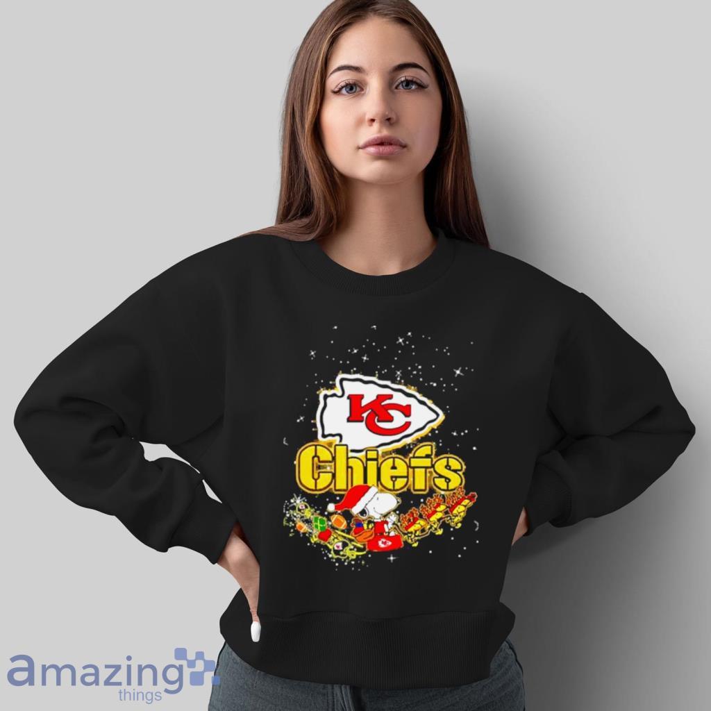 Youth Kansas City Chiefs Shirt 3D Adorable Snoopy Christmas Chiefs