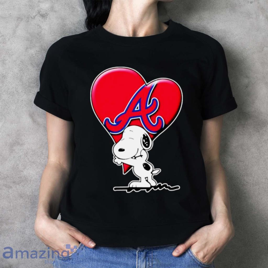 Official Snoopy Atlanta Braves Peace Love Braves Logo Shirt