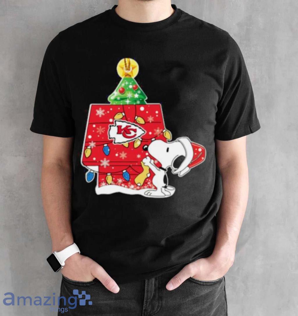 Youth Kansas City Chiefs Shirt 3D Adorable Snoopy Christmas Chiefs