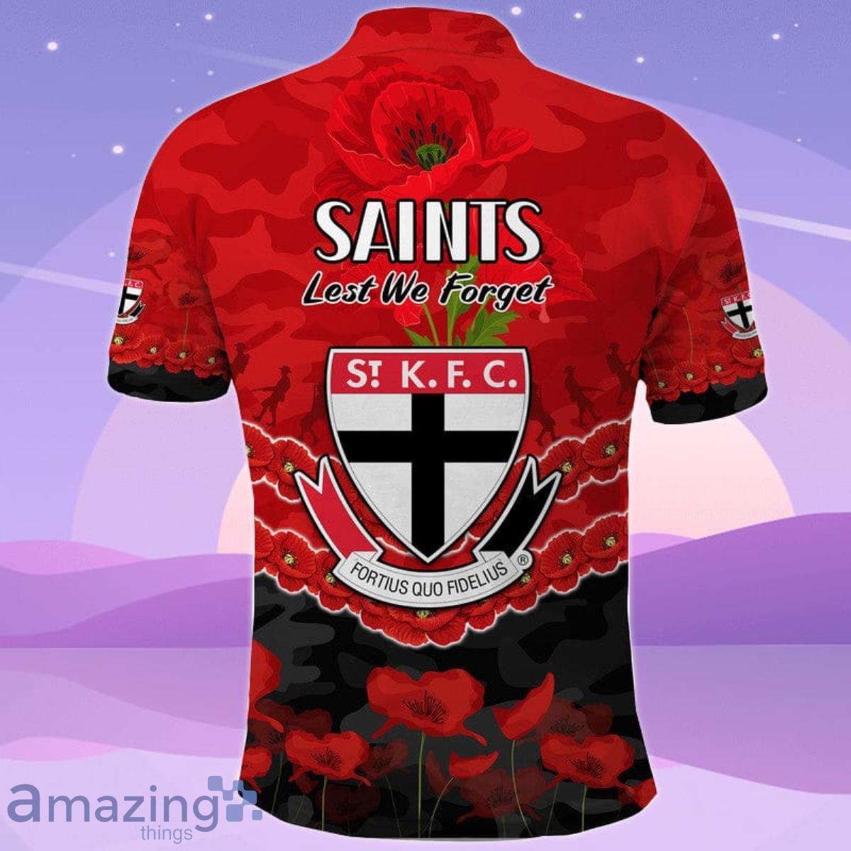 St Kilda Saints Football ANZAC Polo Shirt Lest We Forget image St Kilda Saints Football ANZAC Polo Shirt Lest We Forget Product Photo 2