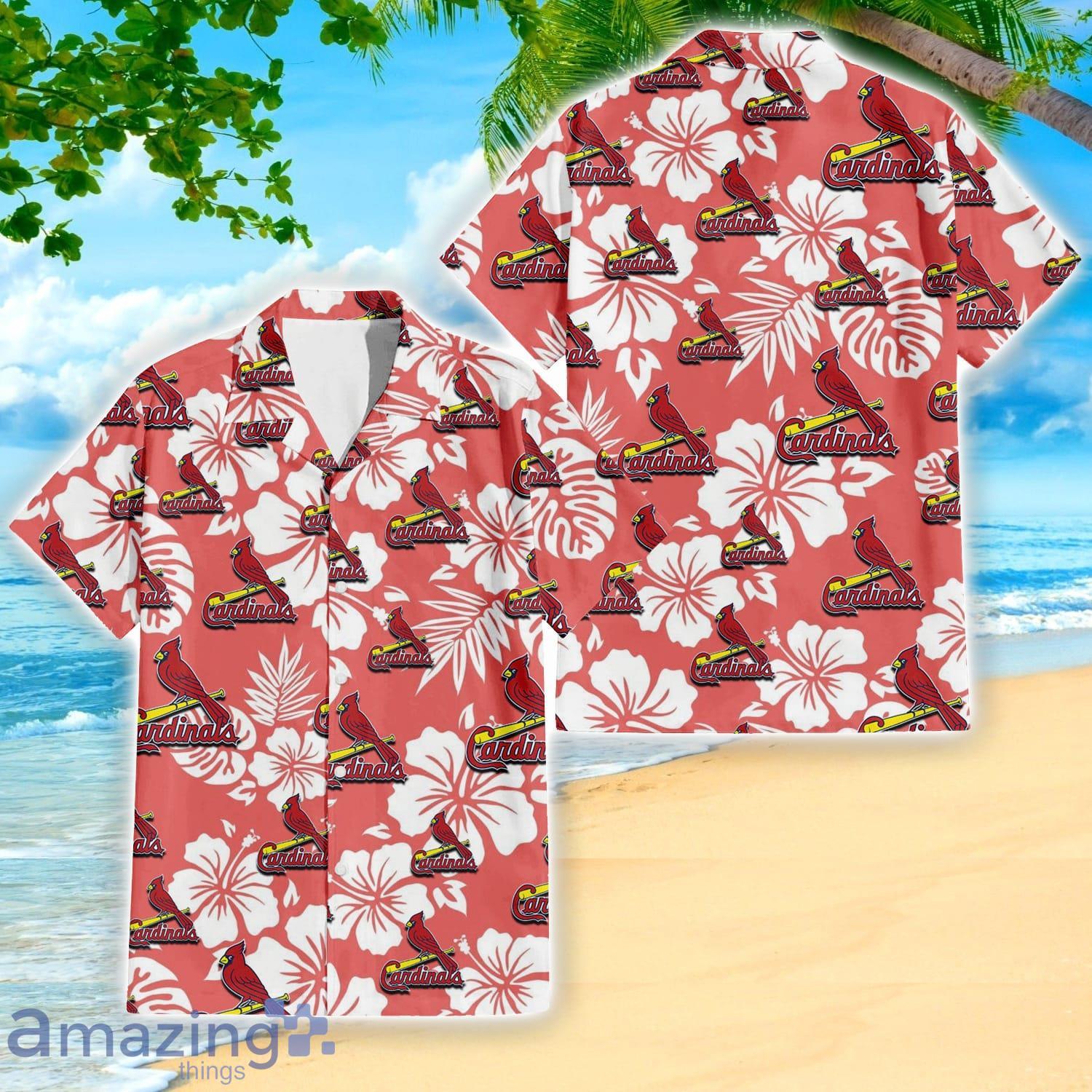 St. Louis Cardinals White Porcelain Flower Pink Hibiscus All Over Printed  3D Hawaiian Shirt - Freedomdesign