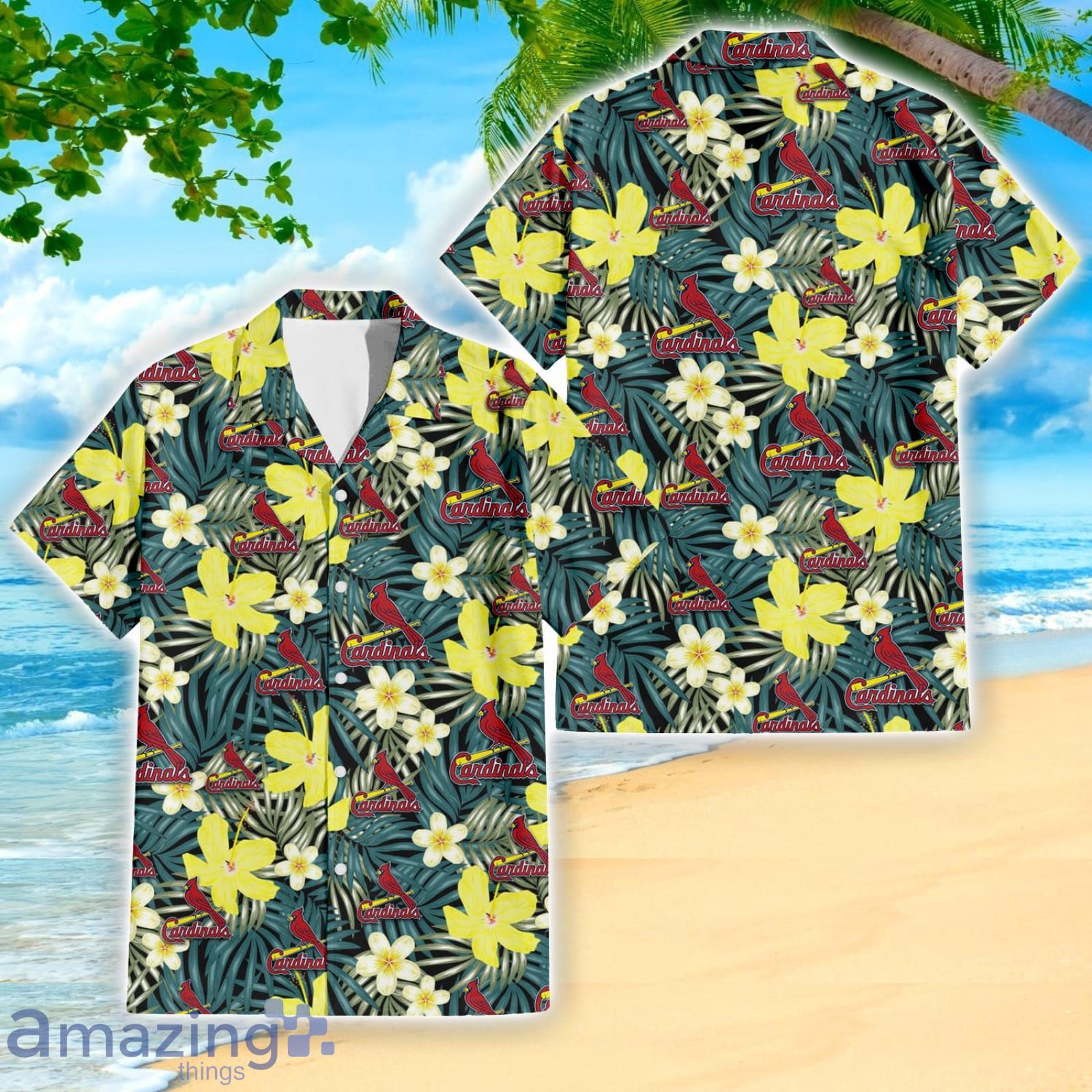 St Louis Cardinals Hawaiian Shirt Palm Leaf St Louis Cardinals