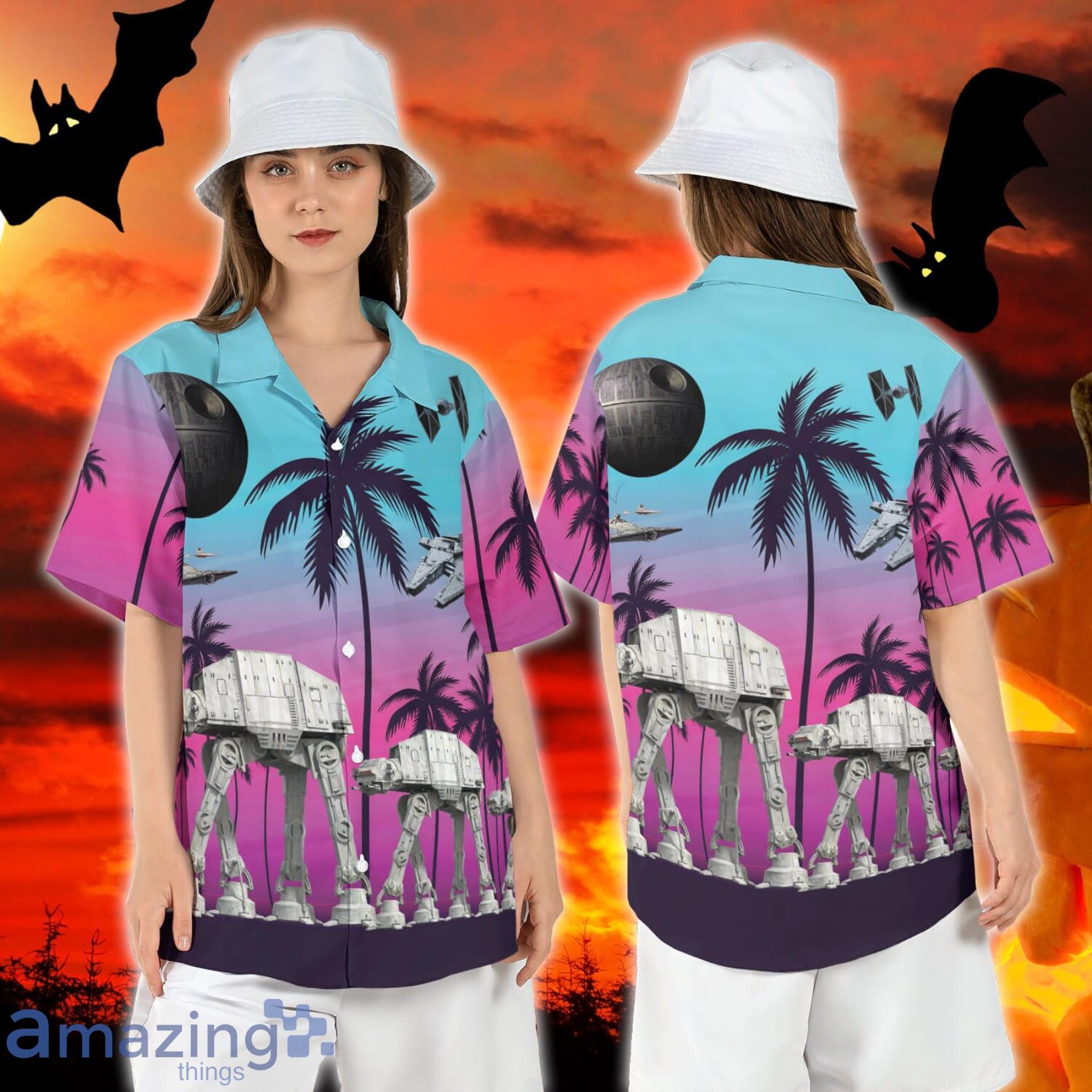 Star Wars At At Walker Hawaiian Shirt, Spaceships Palm Tree Hawaii