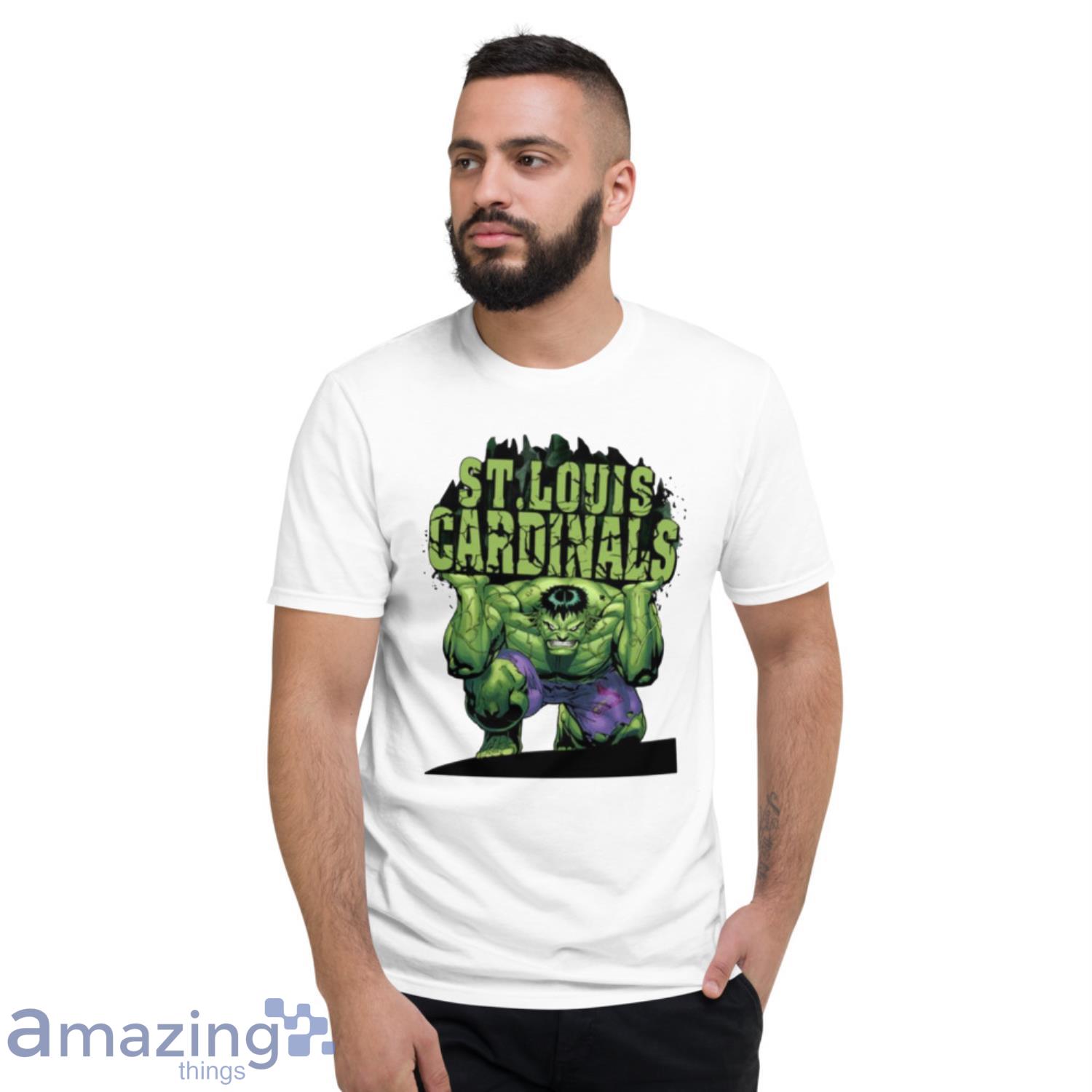 St.Louis Cardinals MLB Baseball Incredible Hulk Marvel Avengers Sports T Shirt image St.Louis Cardinals MLB Baseball Incredible Hulk Marvel Avengers Sports T Shirt - Short Sleeve T-Shirt
