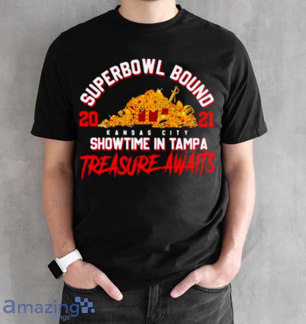 Superbowl Bound Showtime In Tampa Treasure Awaits Kansas City Chiefs Gold  Shirt