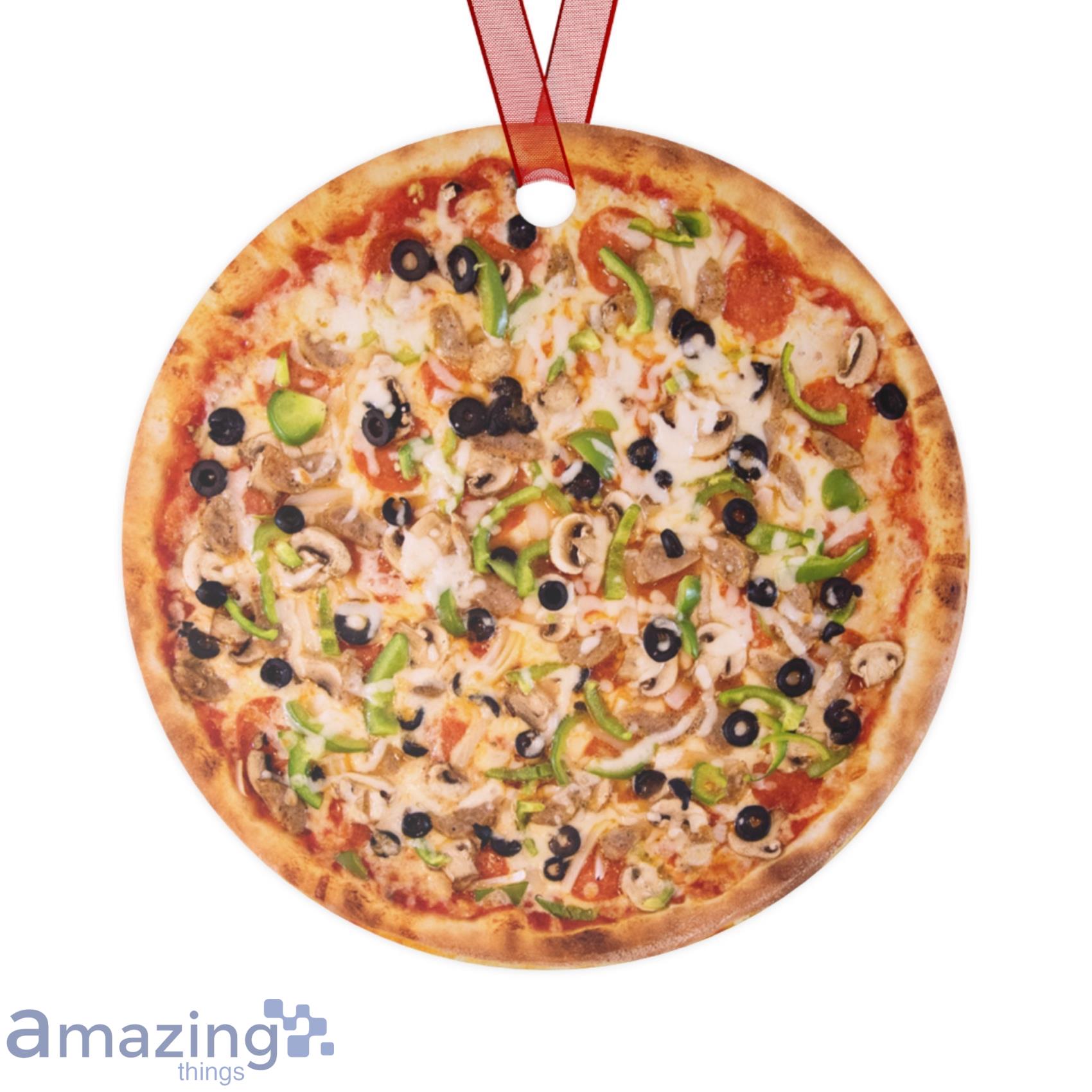 Supreme Pizza Lovers Metal Christmas Gift Funny Ornament image Supreme Pizza Lovers Metal Christmas Gift Funny Ornament Product Photo 2
