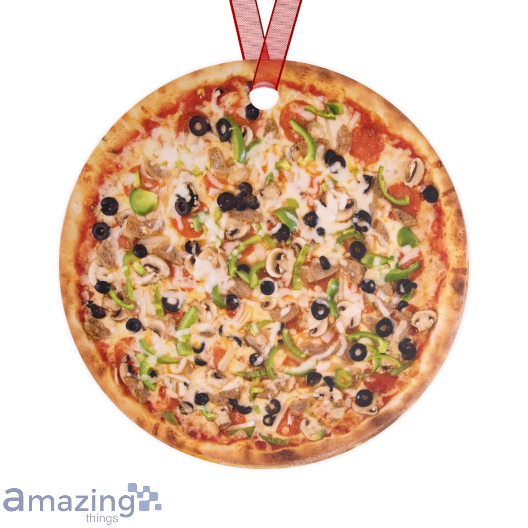 Supreme Pizza Lovers Metal Christmas Gift Funny Ornament image Supreme Pizza Lovers Metal Christmas Gift Funny Ornament Product Photo 3