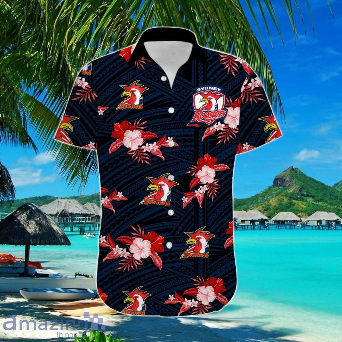 Sydney Roosters Personalized NRL 2023 Tropical Hawaiian Best Gift For Men And Women Fans image Sydney Roosters Personalized NRL 2023 Tropical Hawaiian Best Gift For Men And Women Fans Product Photo 2