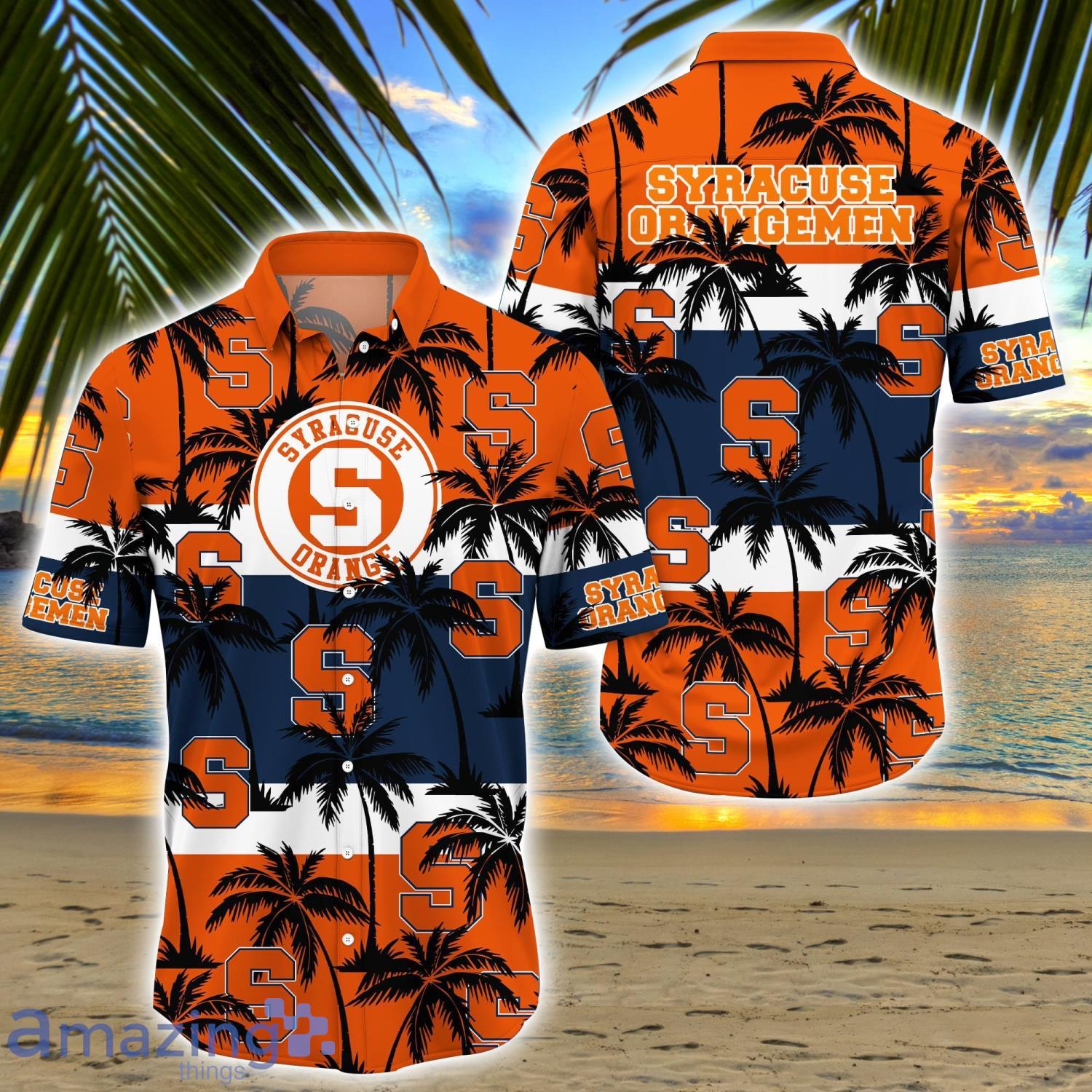 Syracuse Orange All Over Print Logo And Coconut Trending Summer Gift Aloha Hawaiian Shirt Product Photo 1