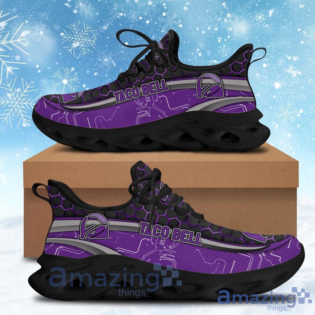 Taco Bell Purple And Black Sneaker Shoes Max Soul Shoes Gift For Men And Women Product Photo 1 Taco Bell Purple And Black Sneaker Shoes Max Soul Shoes Gift For Men And Women Product Photo 1