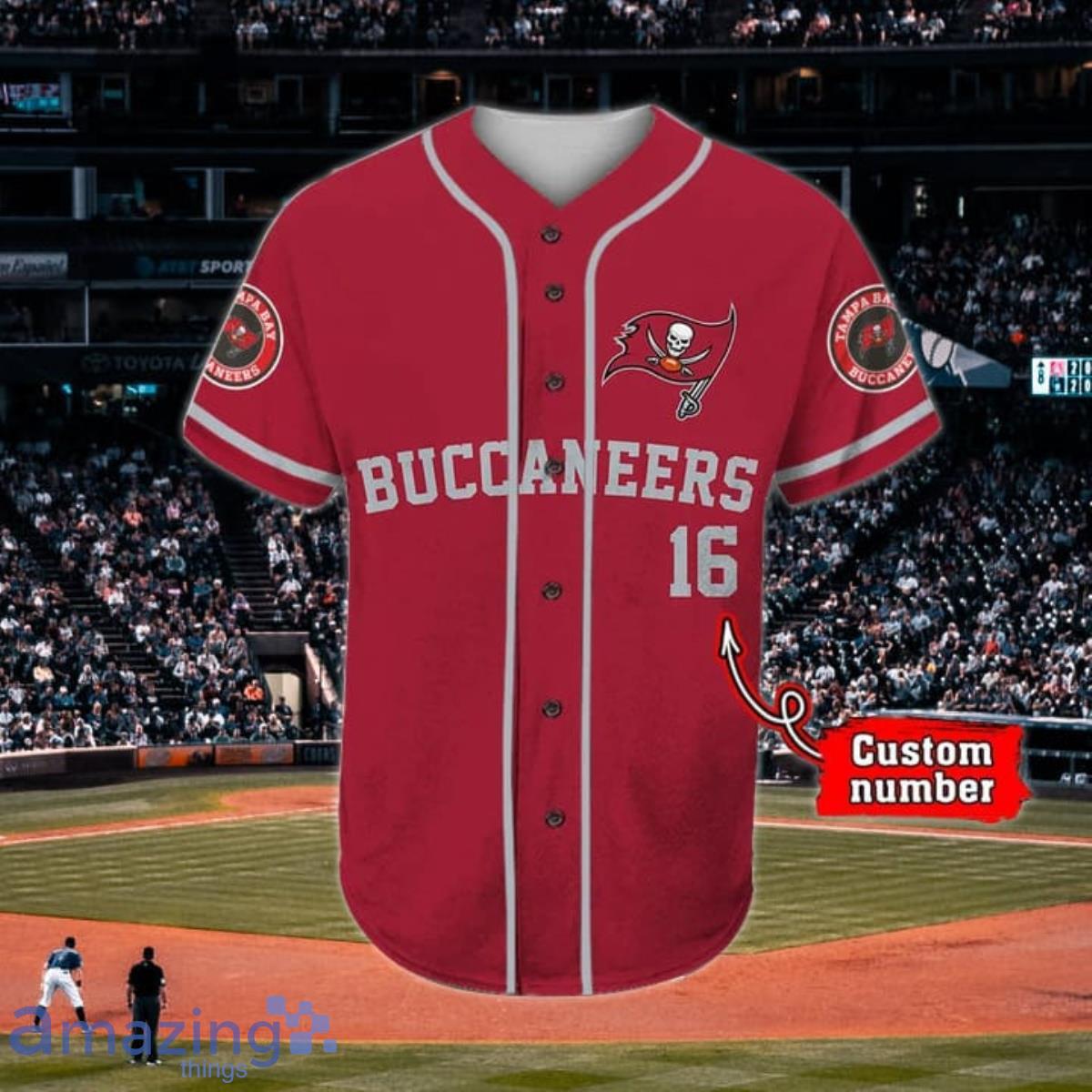 Tampa Bay Buccaneers NFL Custom Name And Number Baseball Jersey Shirt For  Fans