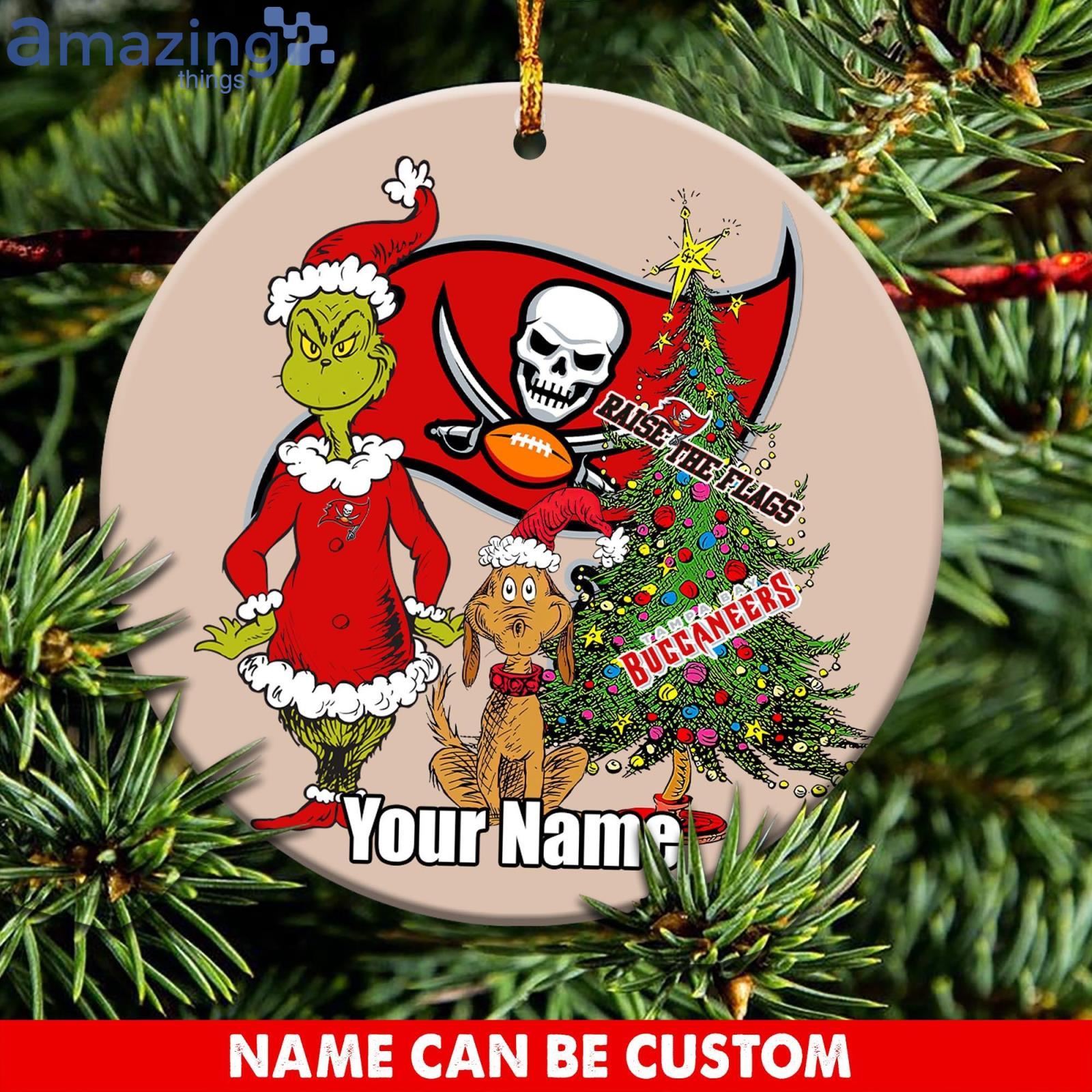 Tampa Bay Buccaneers Logo NFL Ugly Grinch Christmas Ornament