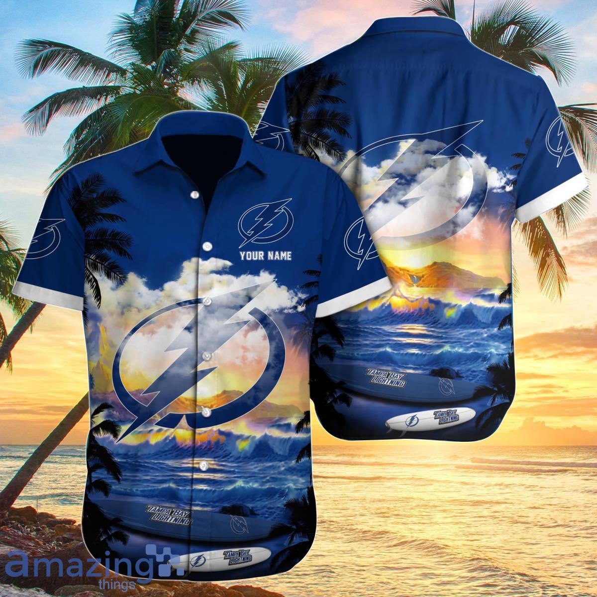 Custom Name Number Tampa Bay Lightning NHL Hawaiian Shirt - Owl