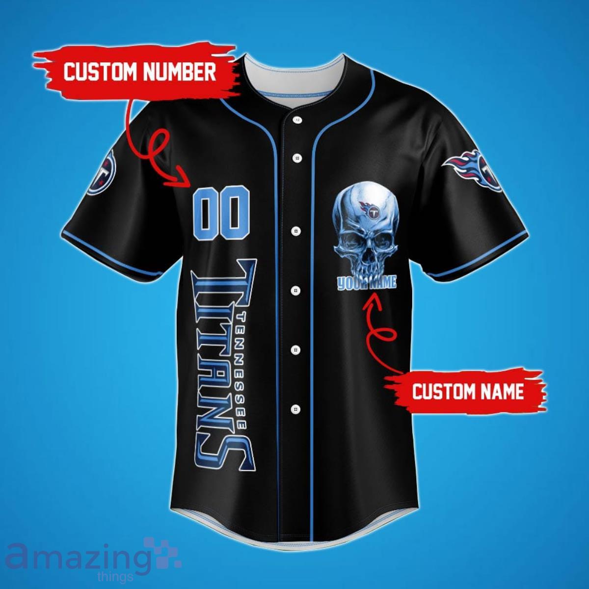 Tennessee Titans Damn Right Skull NFL Custom Name & Number Baseball Jersey  Shirt Fans