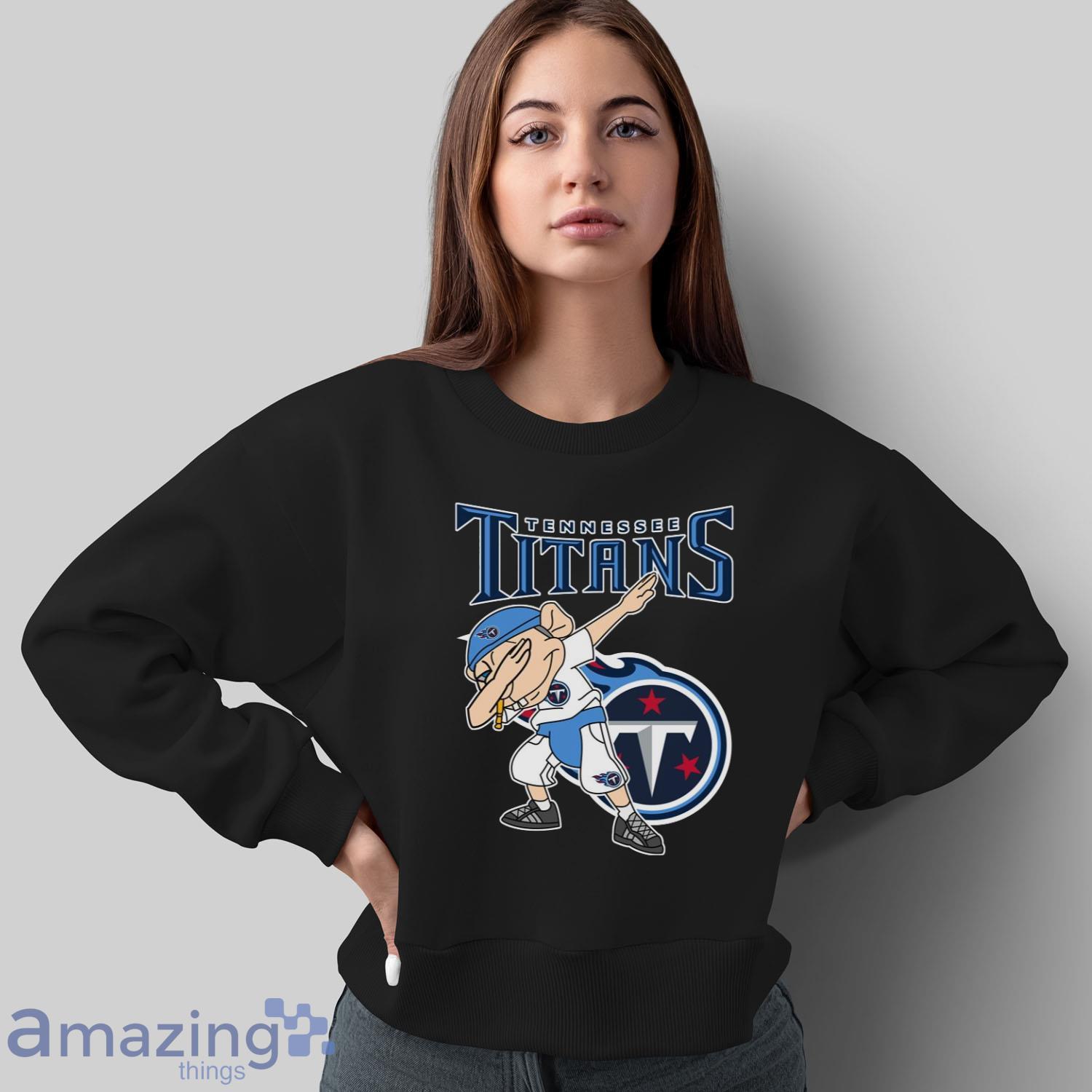 Youth Tennessee Titans Navy Logo Allover Print Long Sleeve T-Shirt