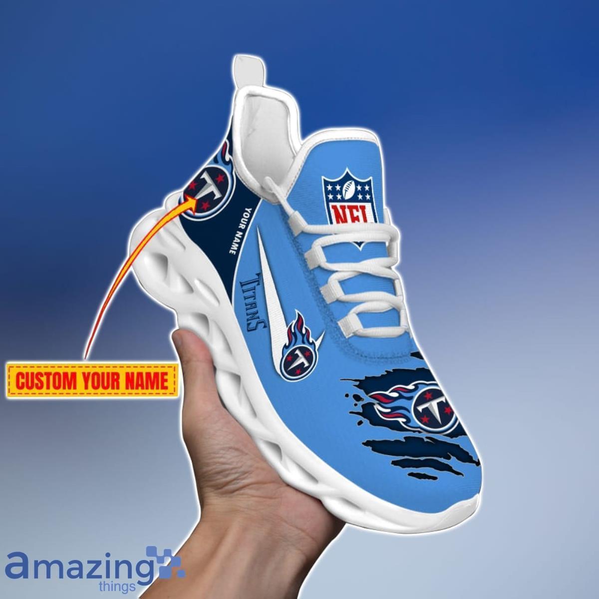 Tennessee Titans Custom Name Luxury NFL Max Soul Shoes Design 4 Chunky  Sneakers For Men And Women