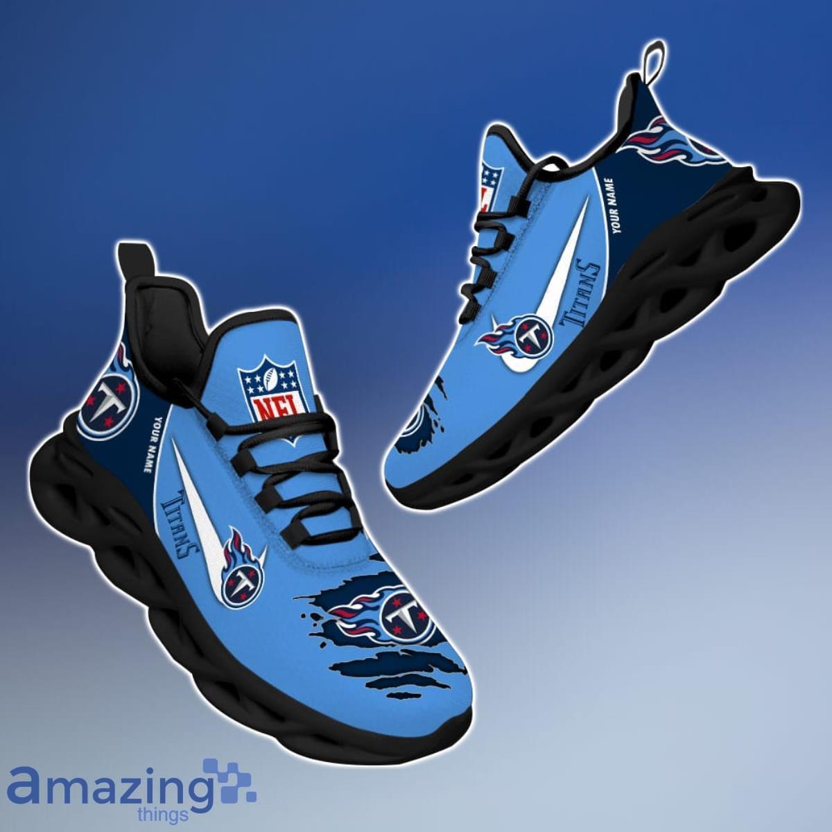 Tennessee Titans Custom Name Luxury NFL Max Soul Shoes Design 4 Chunky  Sneakers For Men And Women