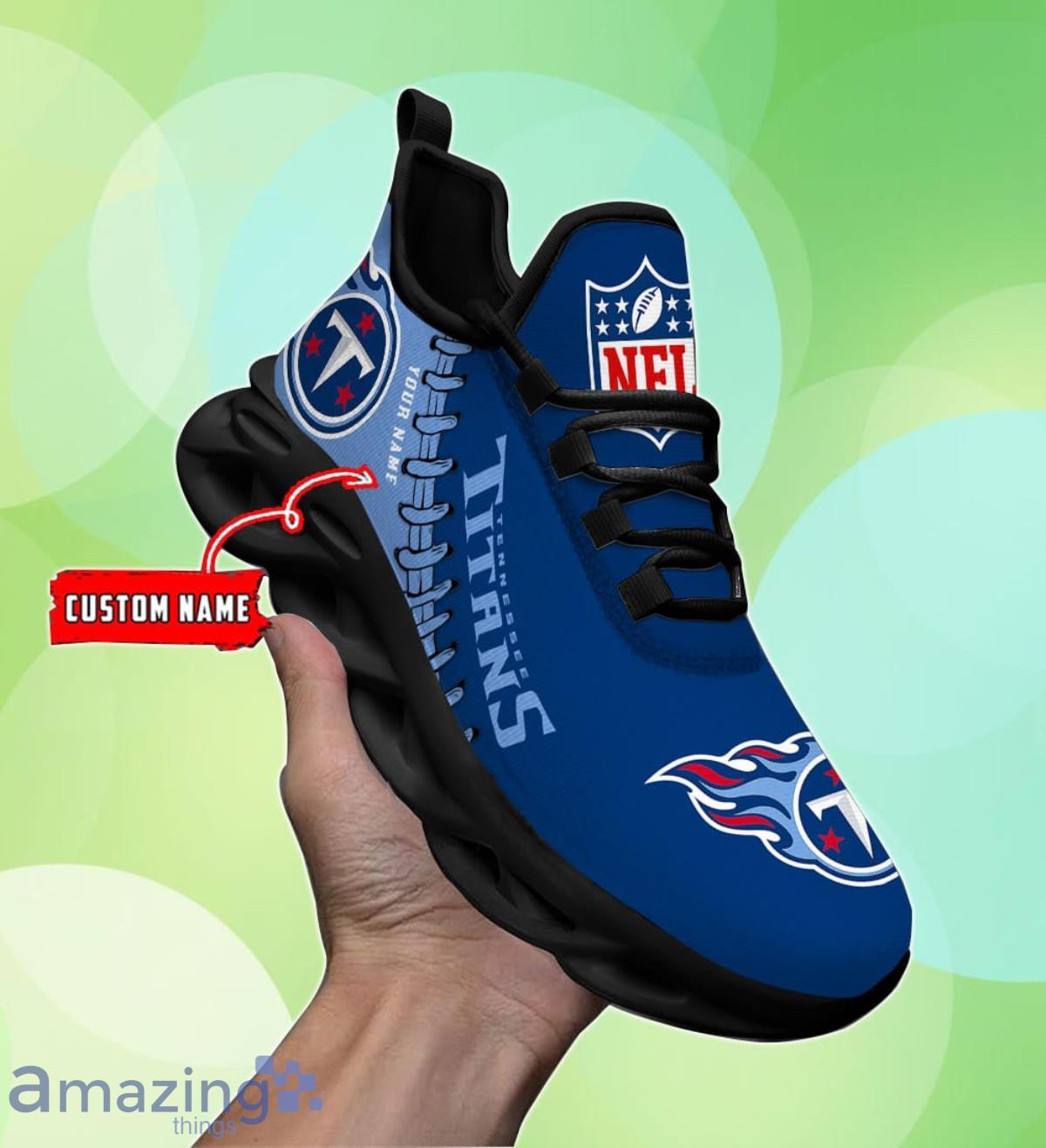 Tennessee Titans Personalized Name NFL Max Soul Shoes Men And