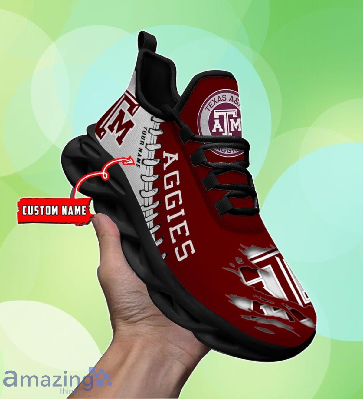 Texas A&M Aggies Personalized Max Soul Shoes Unique Gift For Men And Women Fans Product Photo 1