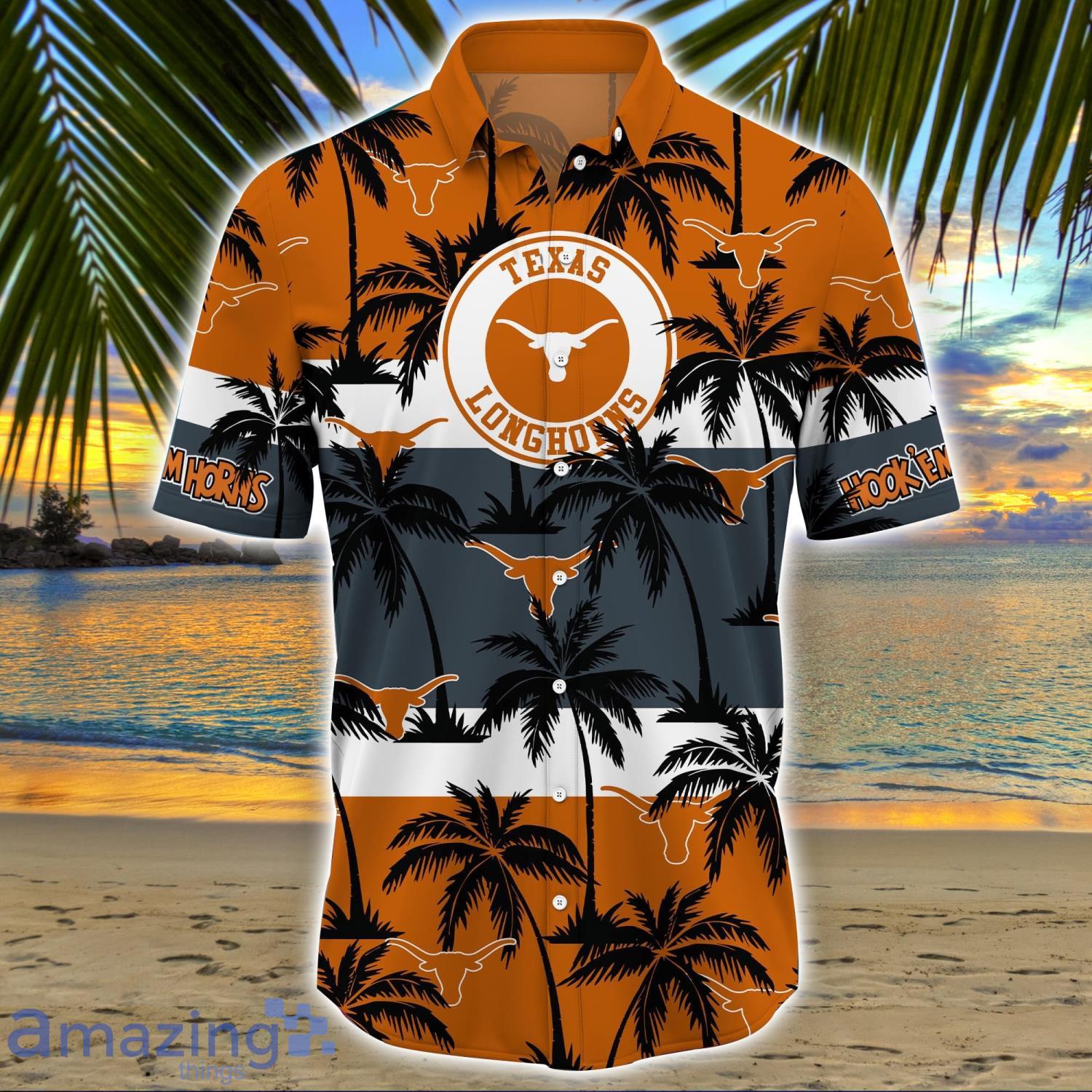Texas Longhorns All Over Print Logo And Coconut Trending Summer Gift Aloha Hawaiian Shirt image Texas Longhorns All Over Print Logo And Coconut Trending Summer Gift Aloha Hawaiian Shirt Product Photo 2