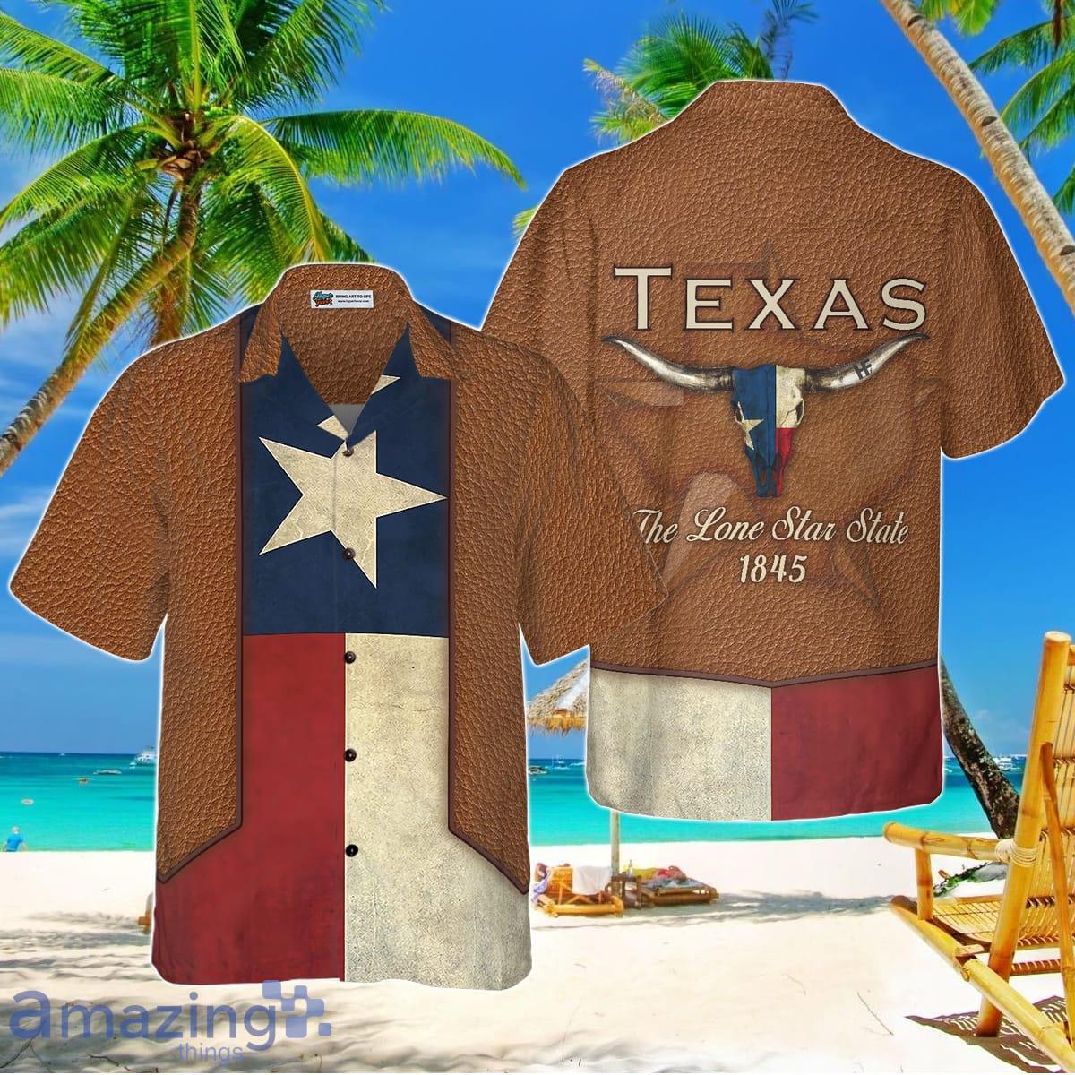 The Lone Star State Cowboy Style Texas Hawaiian Shirt For Men Product Photo 1