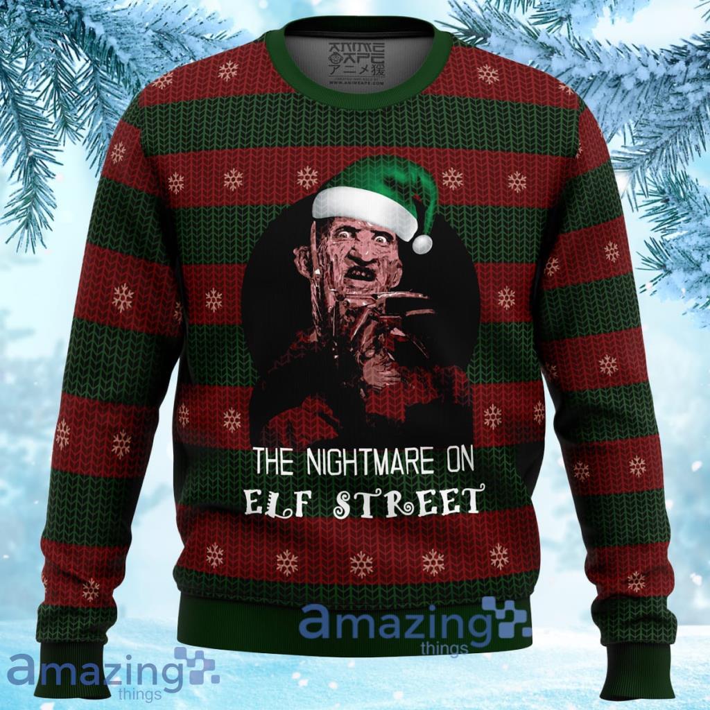 The Nightmare On Elf Street Freddy Krueger Ugly Christmas Sweater 3D Gift For Men And Women Product Photo 1 The Nightmare On Elf Street Freddy Krueger Ugly Christmas Sweater 3D Gift For Men And Women Product Photo 1