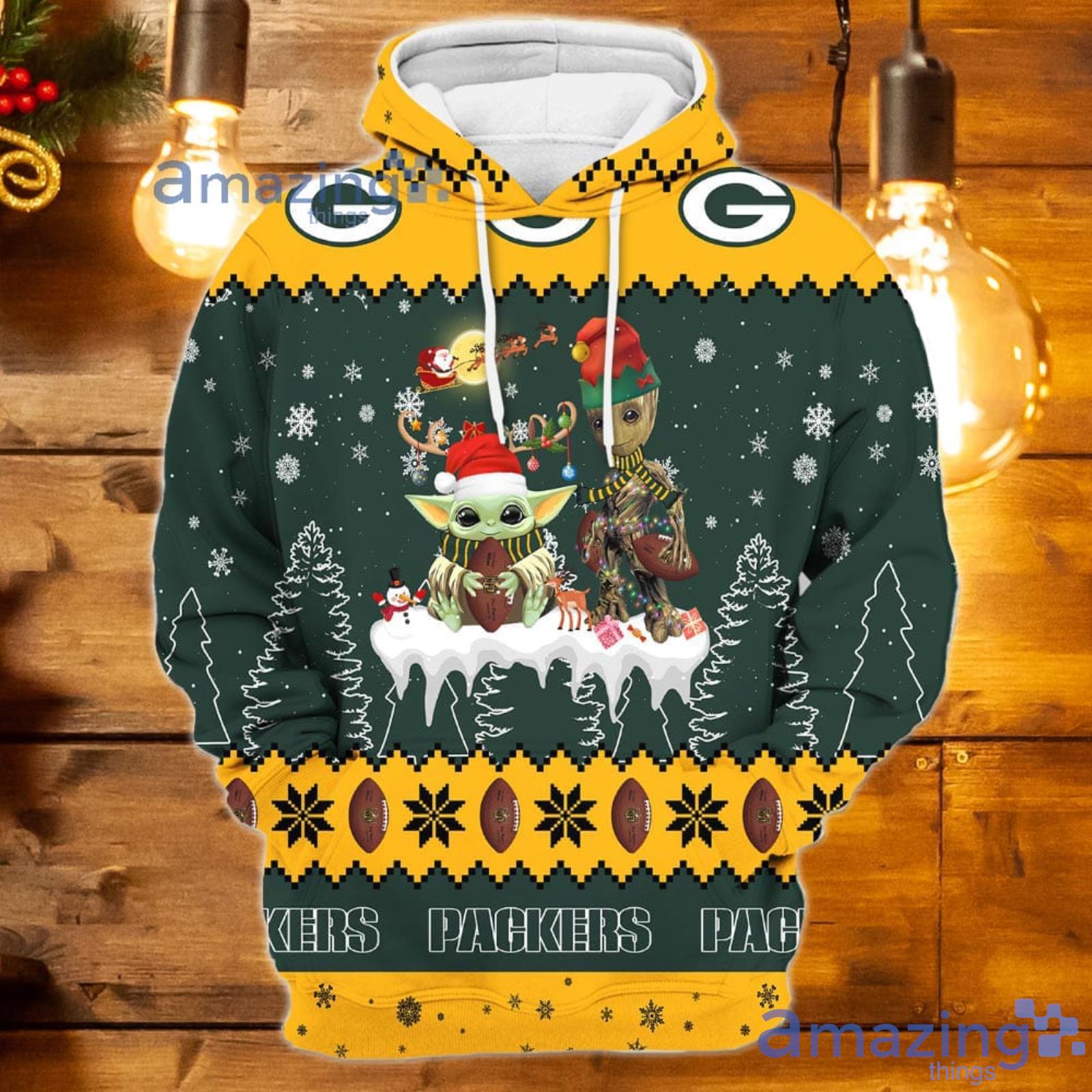 Womens Green Bay Packers Ugly Christmas Sweater Baby Groot Unique