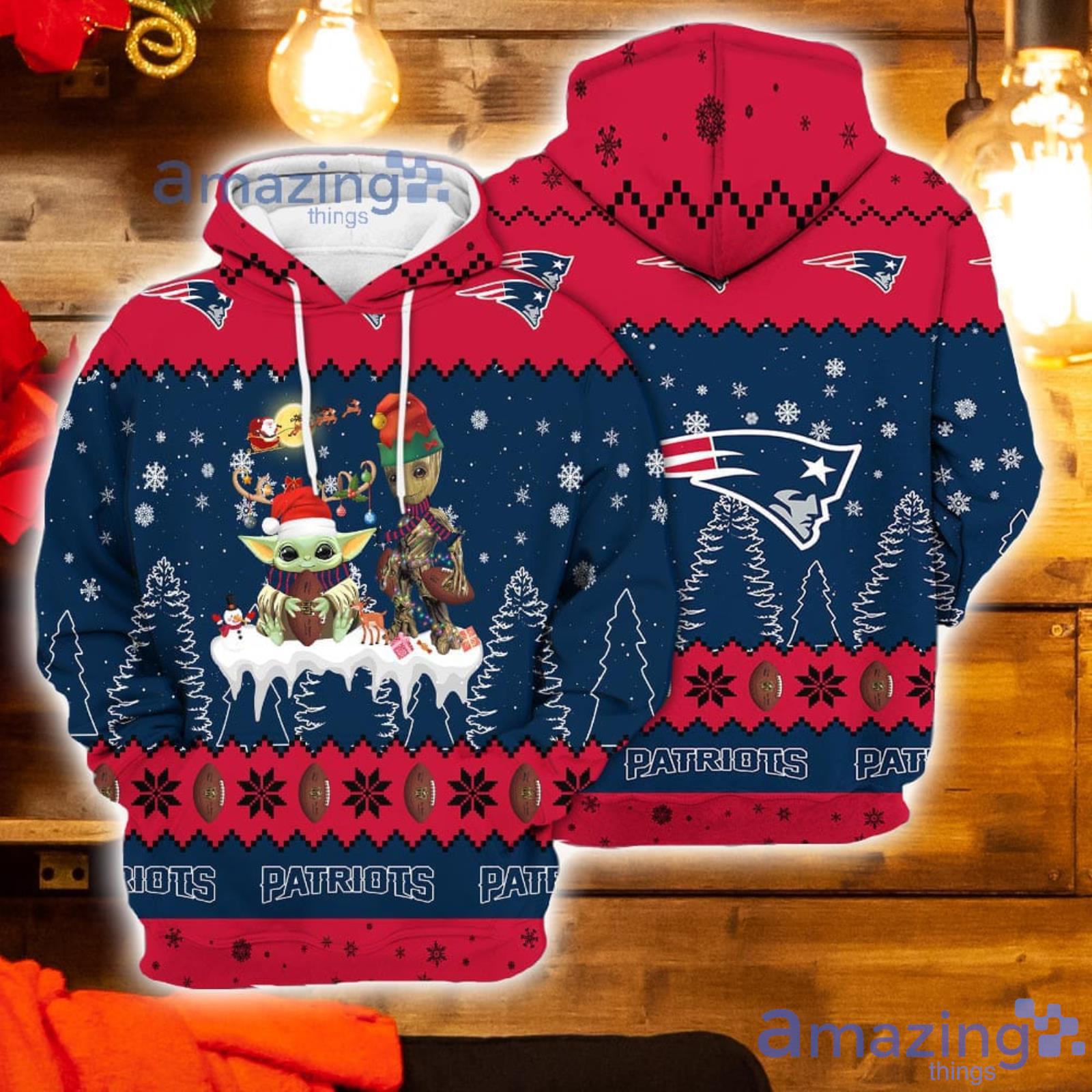 Football Patriots Hoodie - Red and Blue New England Patriots Pullover