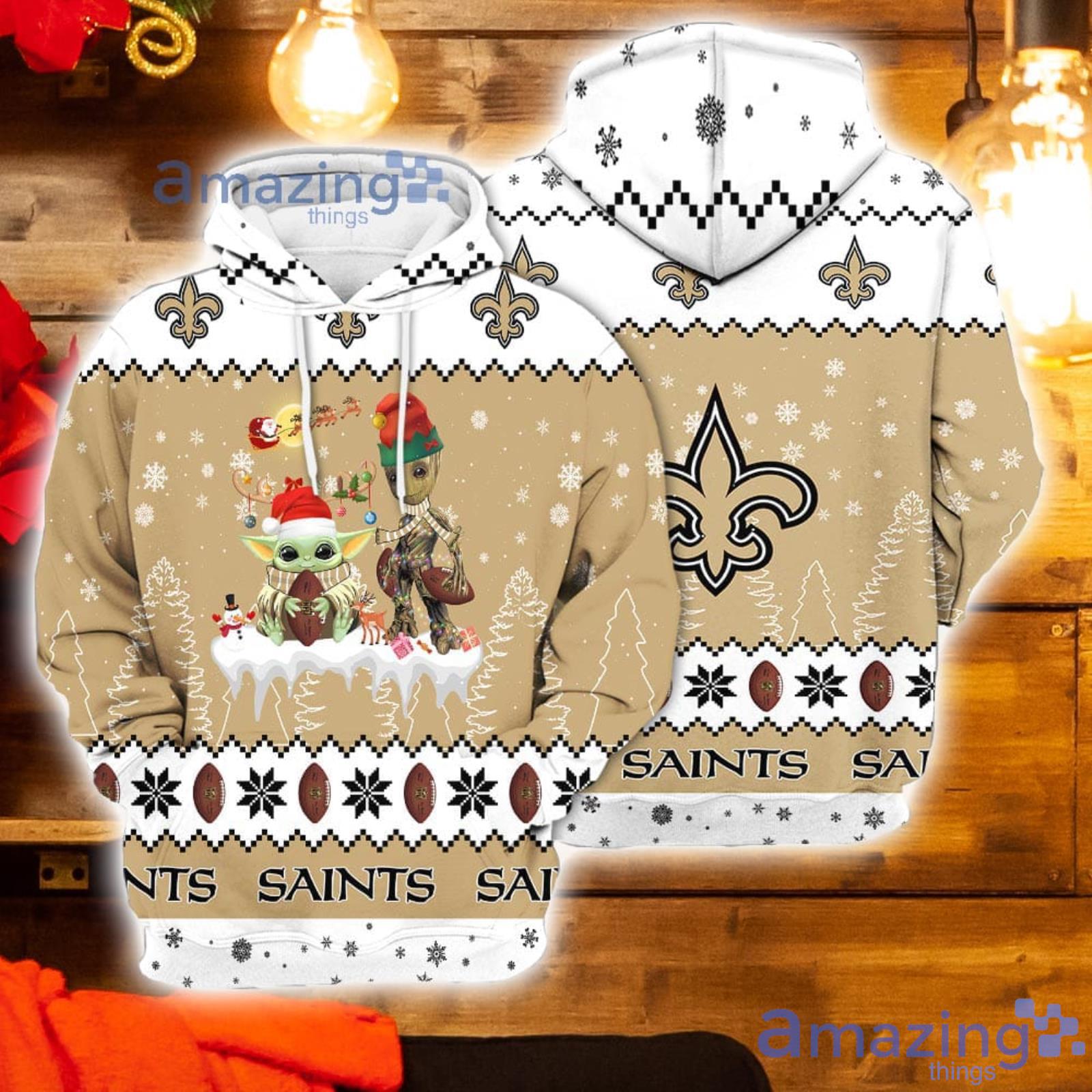 3D Print New Orleans Saints Sweater NFL Football Fans Ugly Christmas  Sweater Christmas Gift For Men And Women