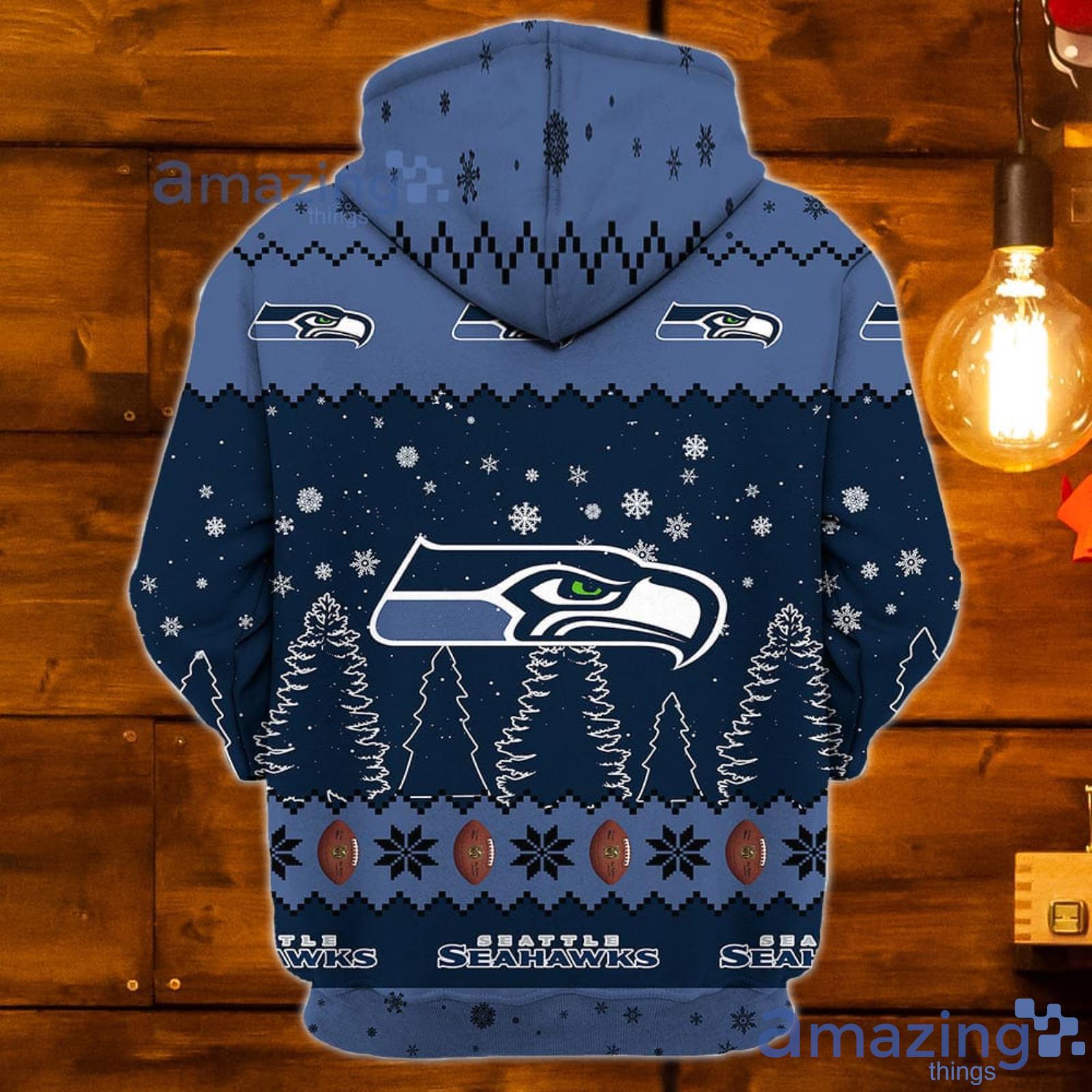 Seattle Seahawks Baby Yoda Star Wars Sports Football Christmas Pattern 3D  Hawaiian Shirt Christmas Gift