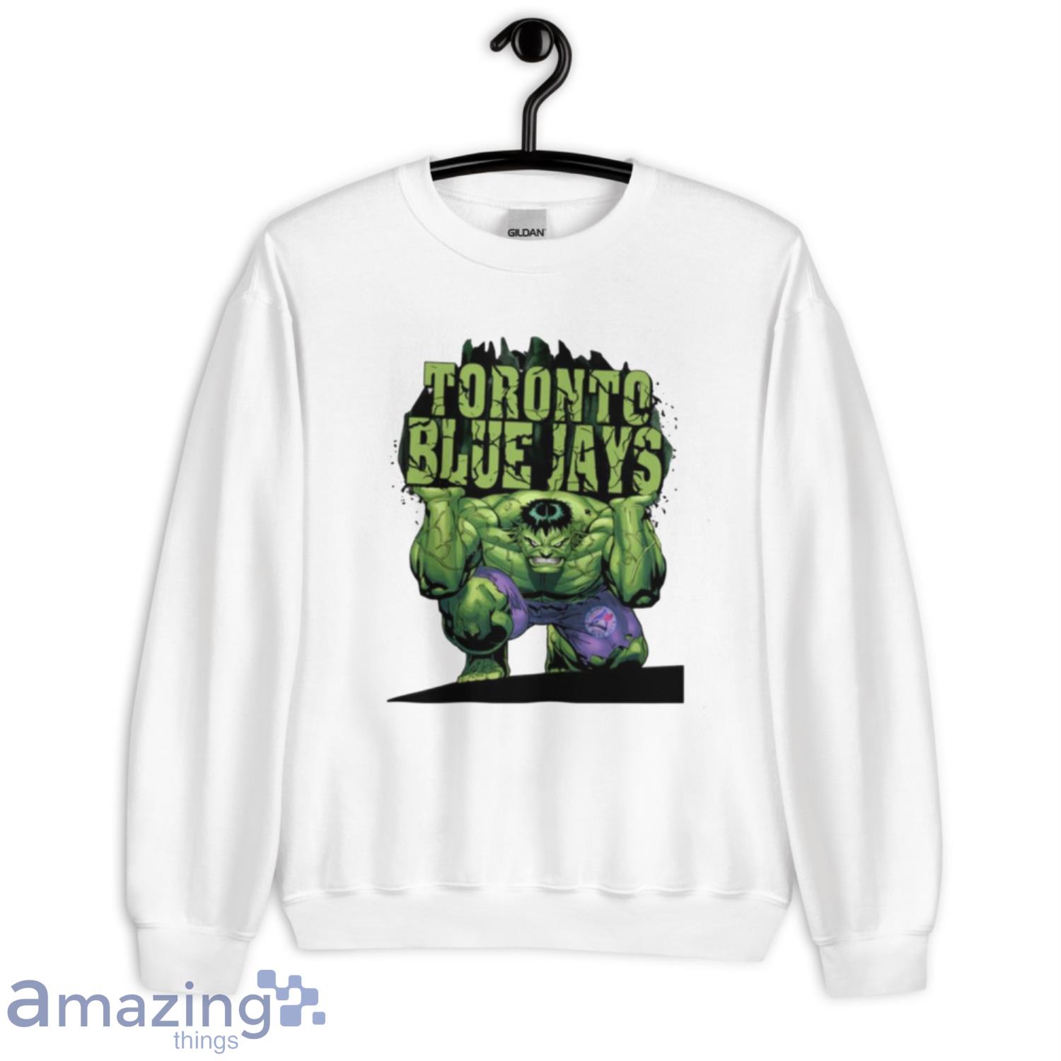 Toronto Blue Jays MLB Baseball Incredible Hulk Marvel Avengers Sports T Shirt image Toronto Blue Jays MLB Baseball Incredible Hulk Marvel Avengers Sports T Shirt - Unisex Crewneck Sweatshirt