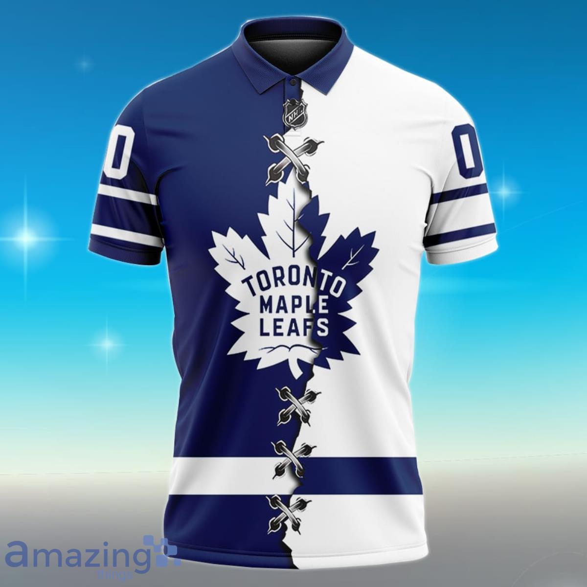 Custom Name Toronto Maple Leafs Logo NHL Fans Golf Polo Shirt For