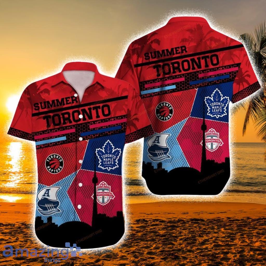 Toronto Maple Leafs Toronto Raptors Toronto Fc Toronto Argonauts Tropical Hawaiian Shirt Product Photo 1