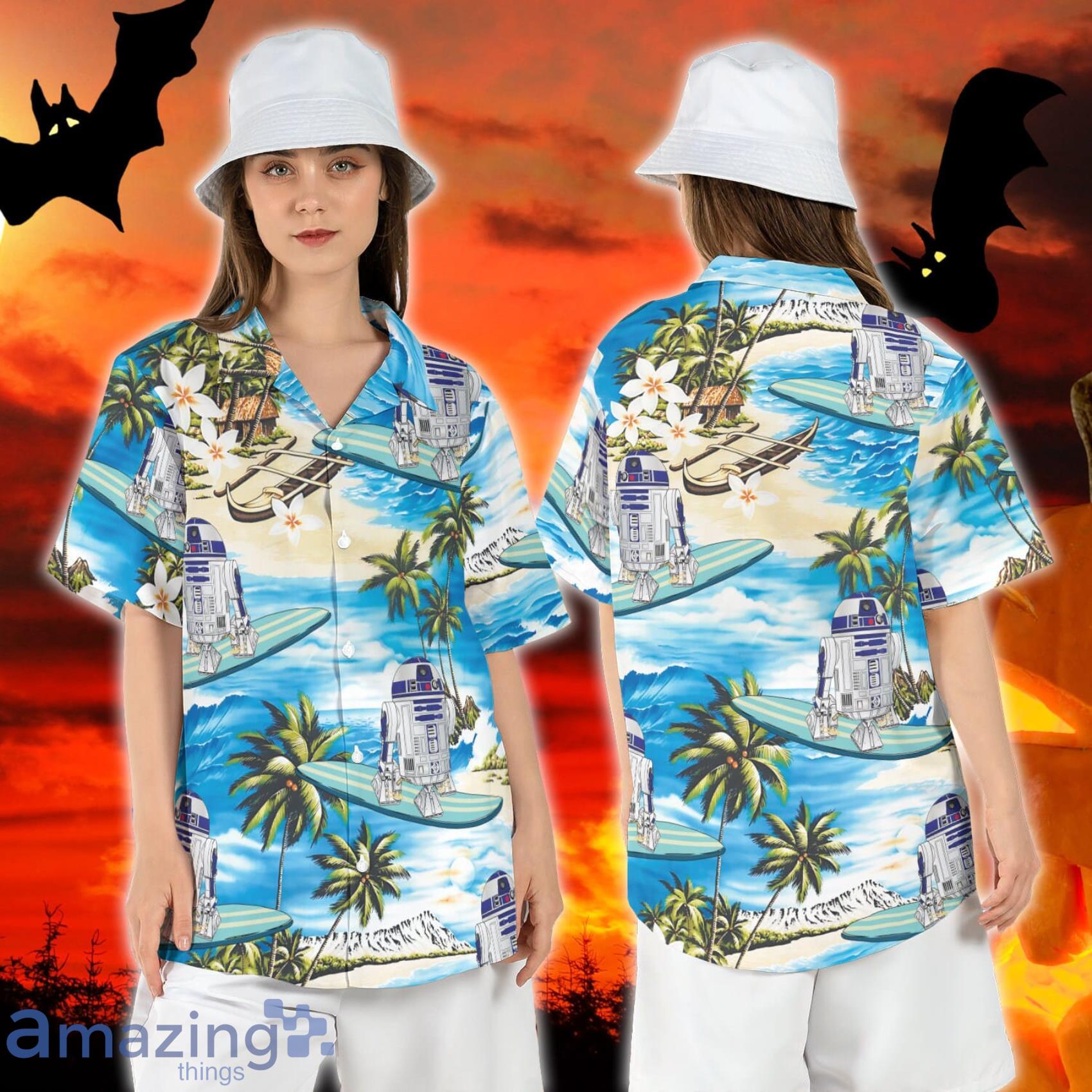 Star Wars Movie R2D2 Robot Surfing Summer Beach Hawaiian Shirt US