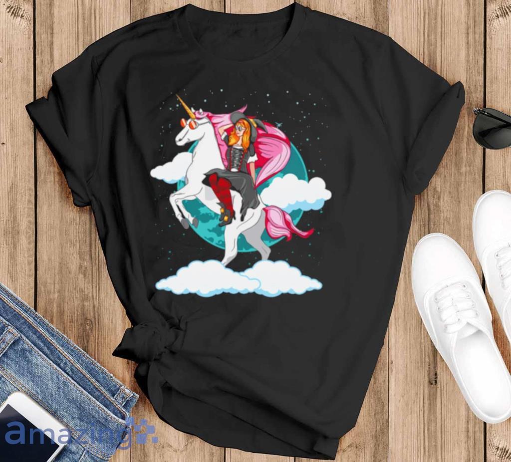 Unicorn Witch Witch Riding Unicorn Halloween Shirt Product Photo 1