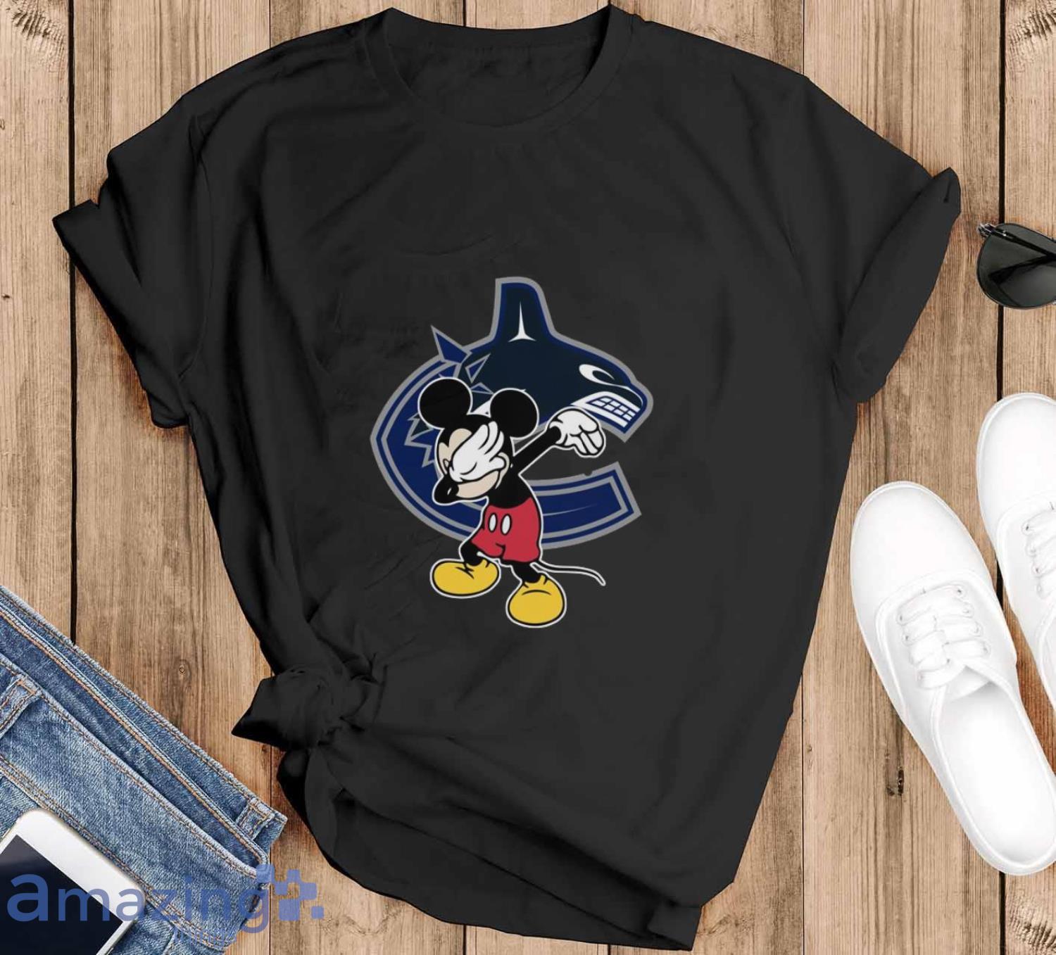 Vancouver Canucks NHL Hockey Dabbing Mickey Disney Sports T Shirt For Men And Women - Black T-Shirt