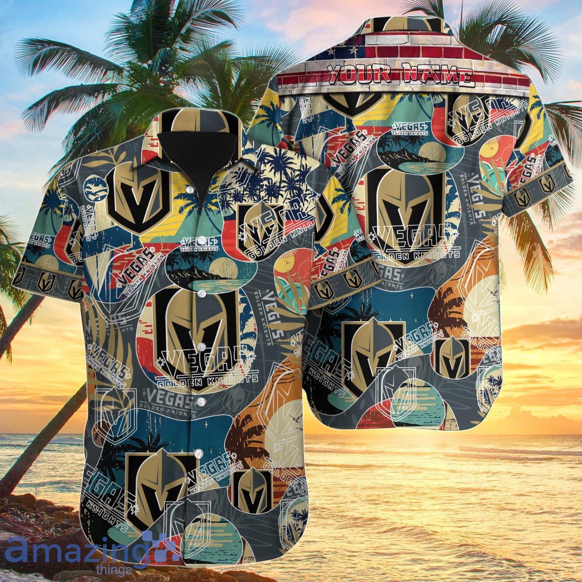 Vegas Golden Knights Custom Name Hawaiian Style Best Gift For Men And Women Product Photo 1