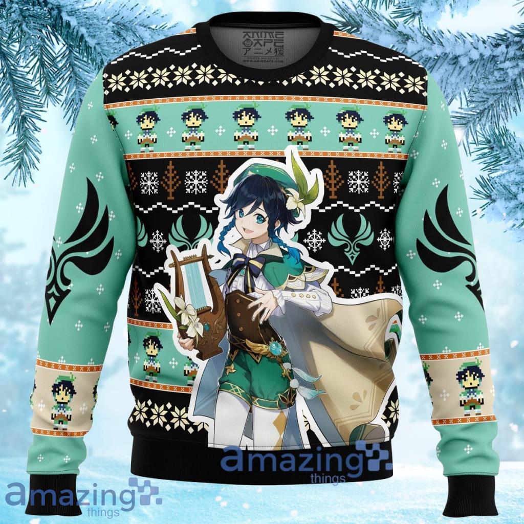 Venti Genshin Impact Ugly Christmas Sweater 3D Gift For Men And Women Product Photo 1