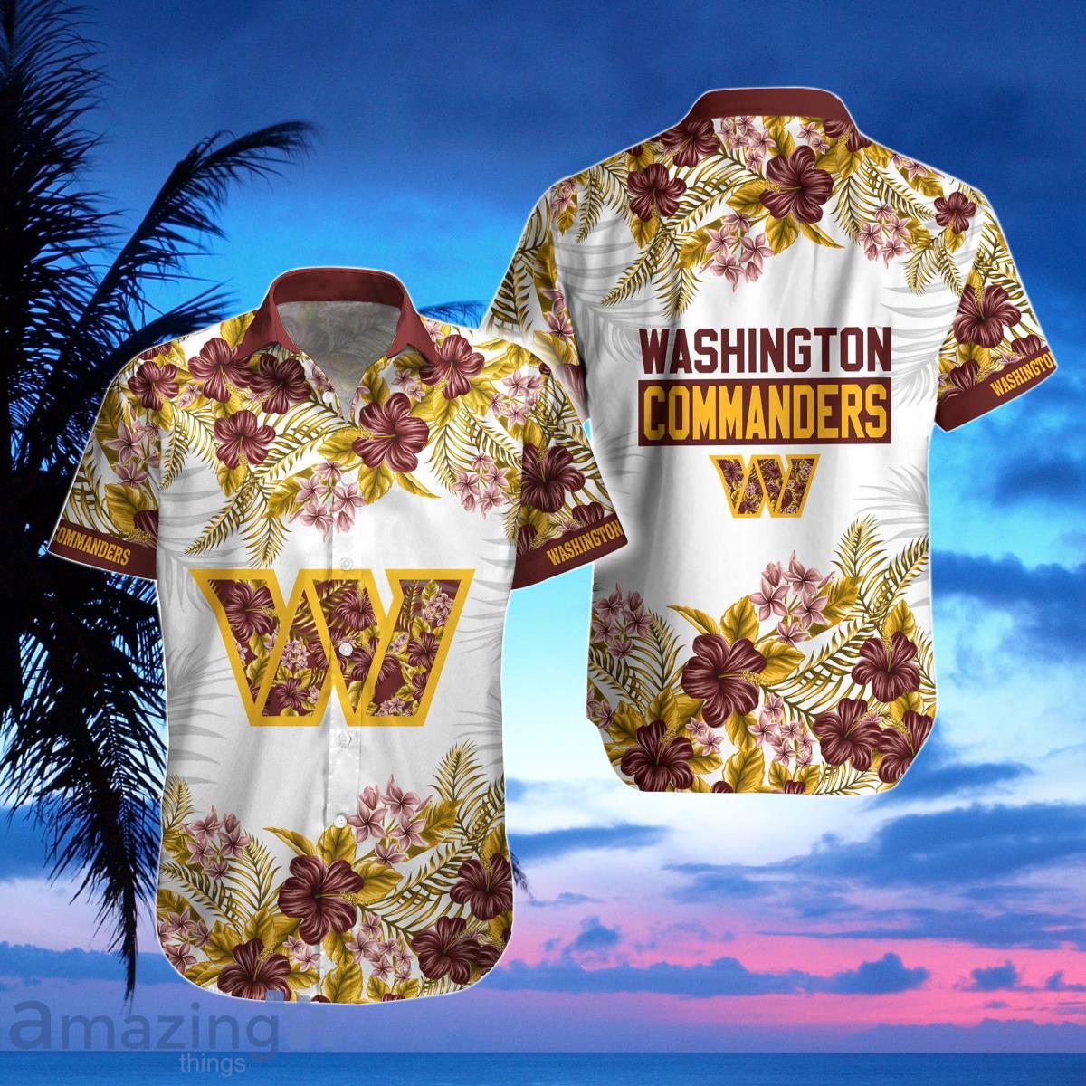 Washington Commanders Paml Trees Combo Hawaiian Shirt And Beach Short