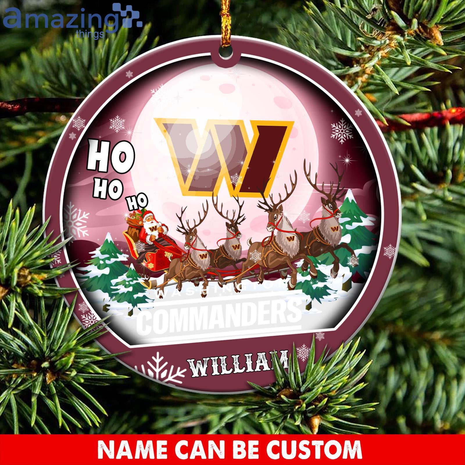 Washington Commanders NFL Cute Gnome Christmas Ornament Custom Name