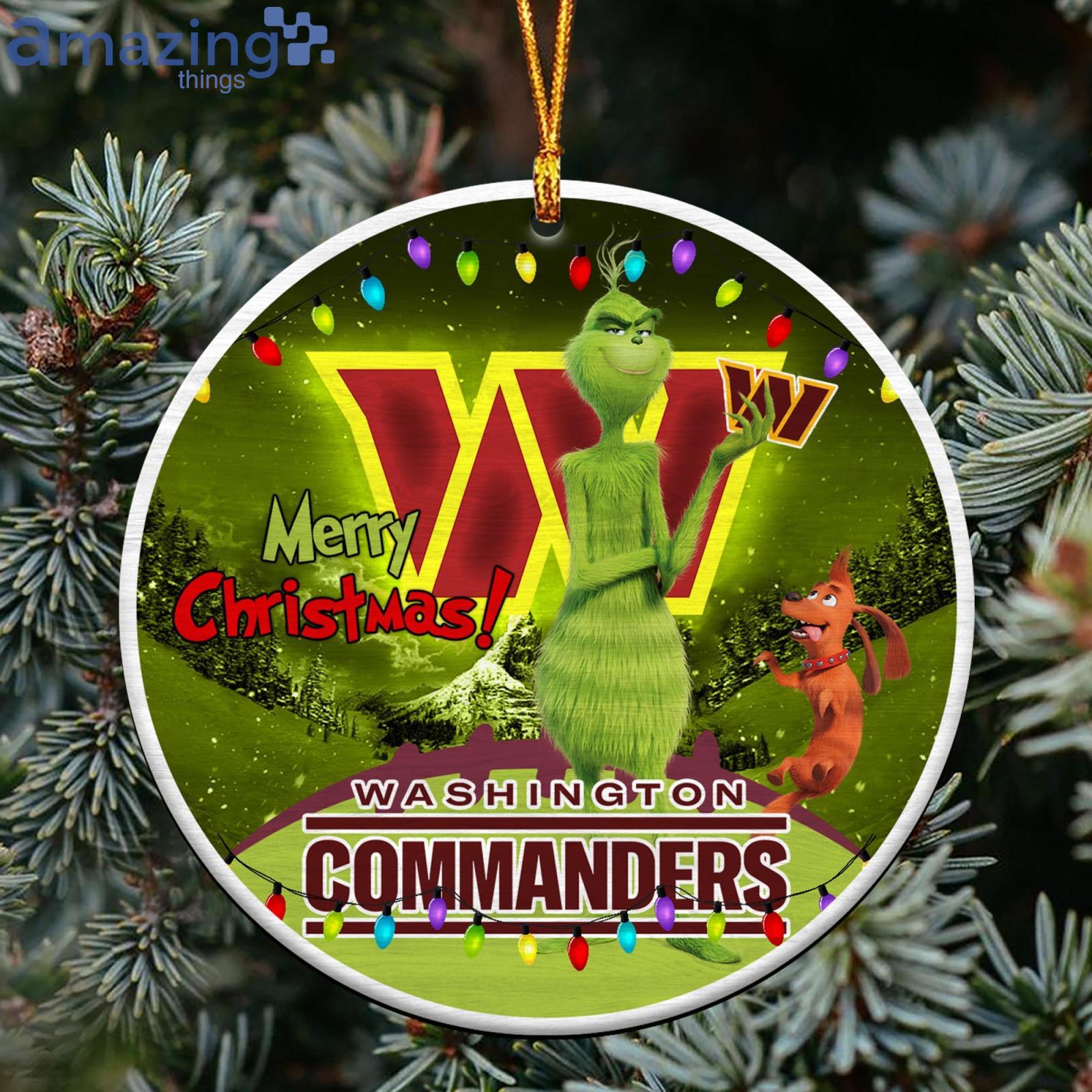 Washington Commanders NFL Funny Grinch Christmas Ornaments