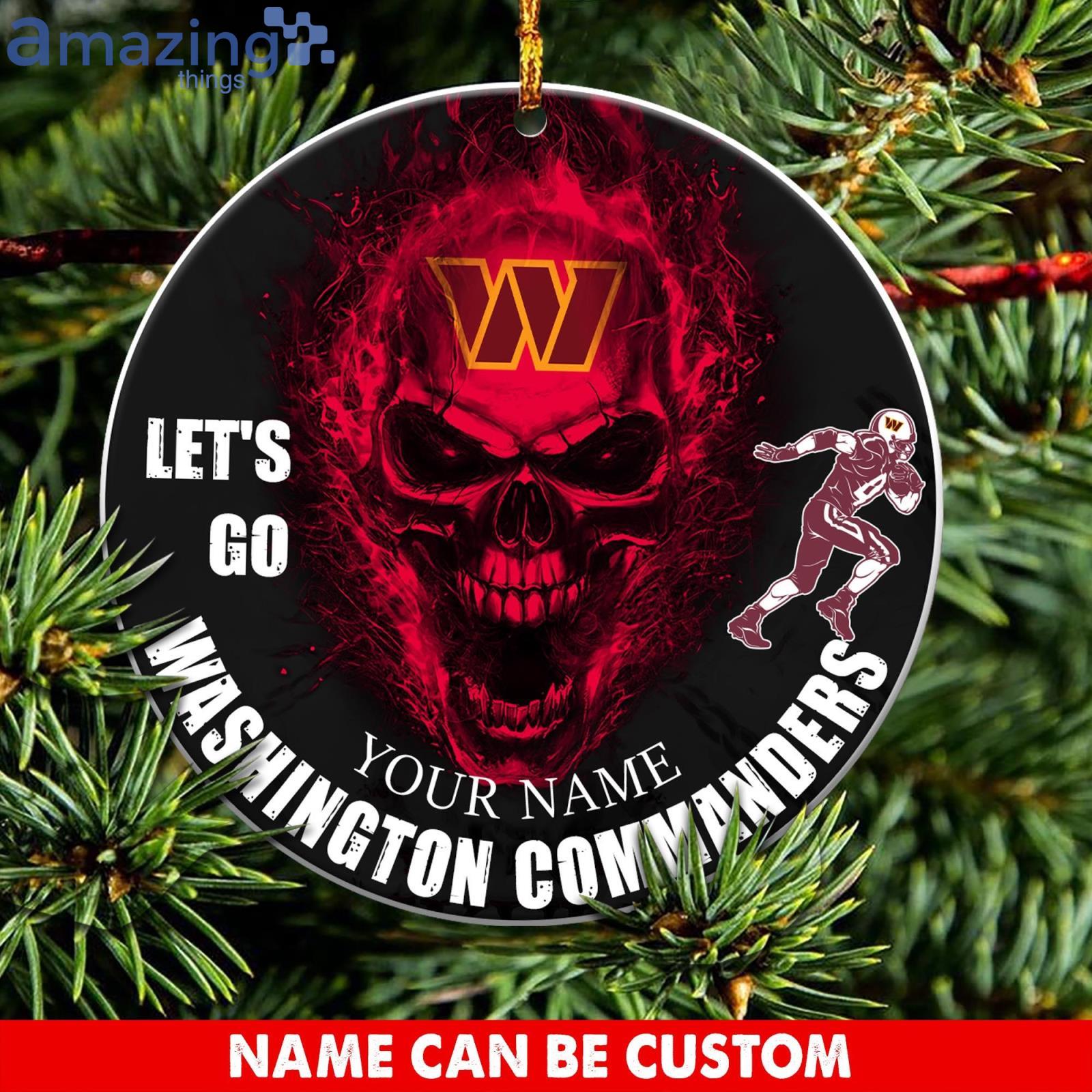 Washington Commanders NFL Custom Name And Number Skull