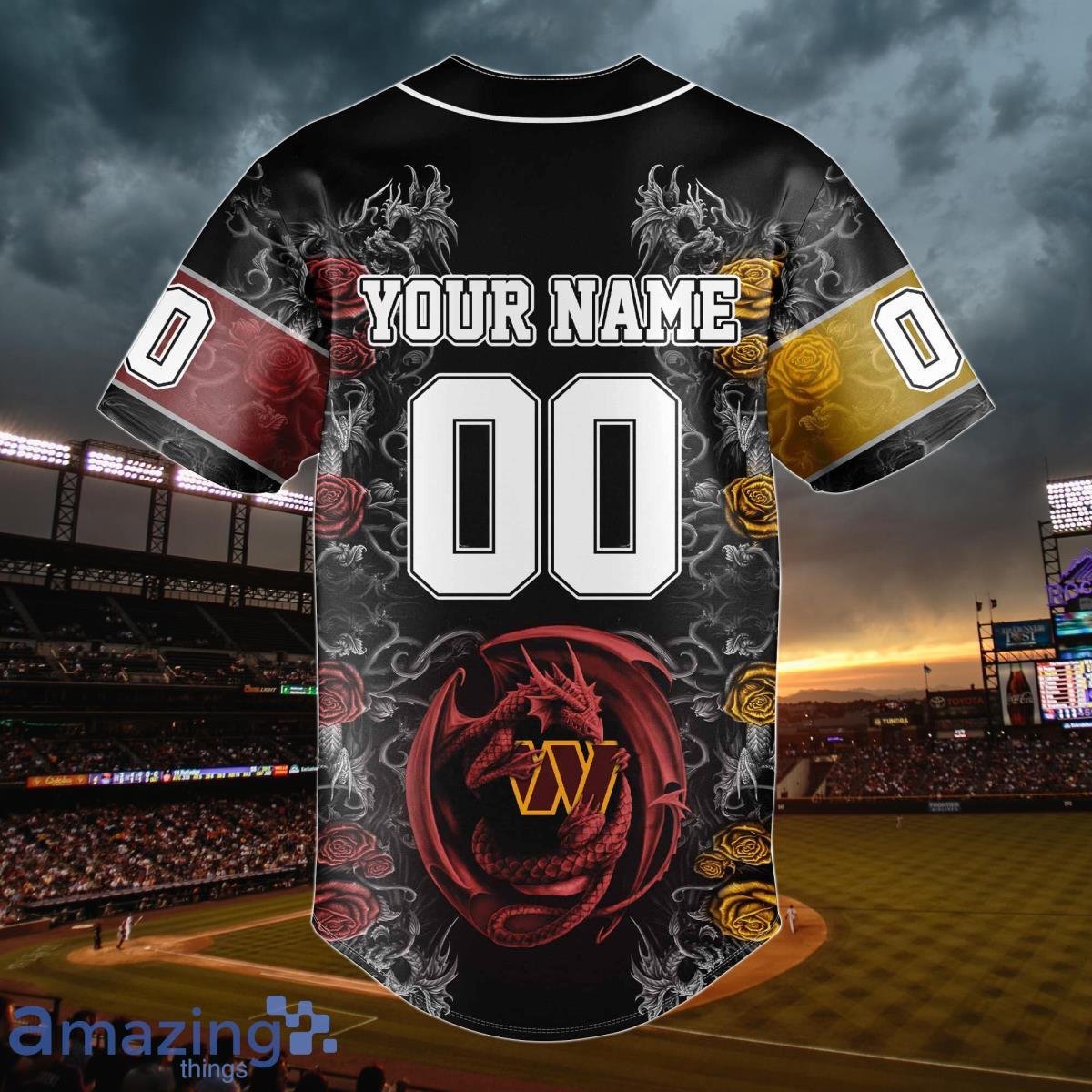 Washington Commanders Personalized Name & Number NFL Dragon Baseball Shirt  Best Gift Fans