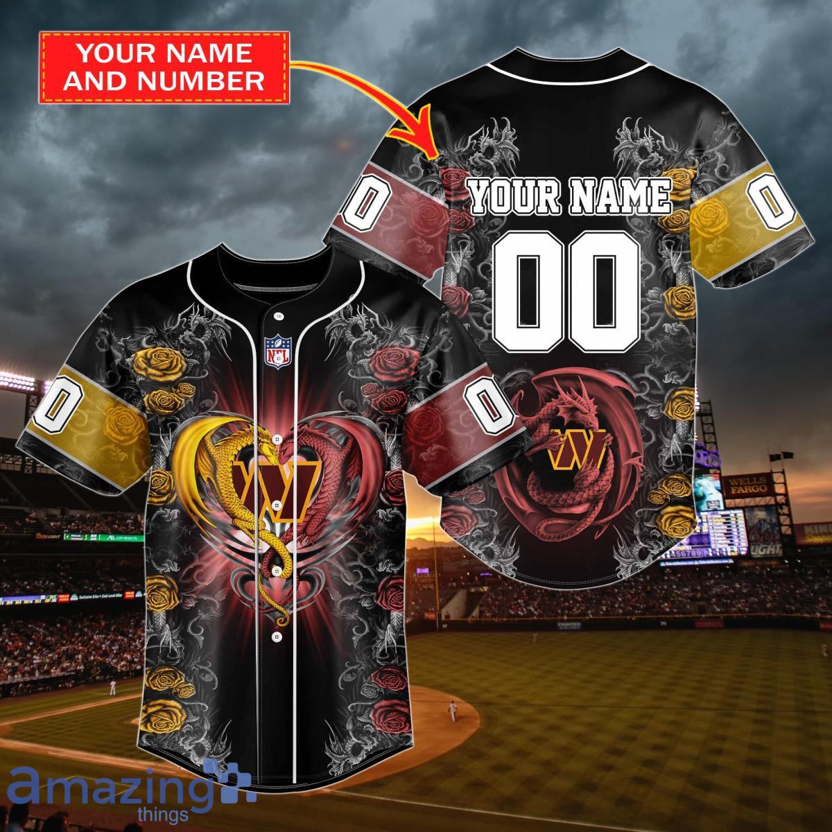 Washington Commanders Custom Name Baseball Jersey NFL Shirt Best Gift For  Fans