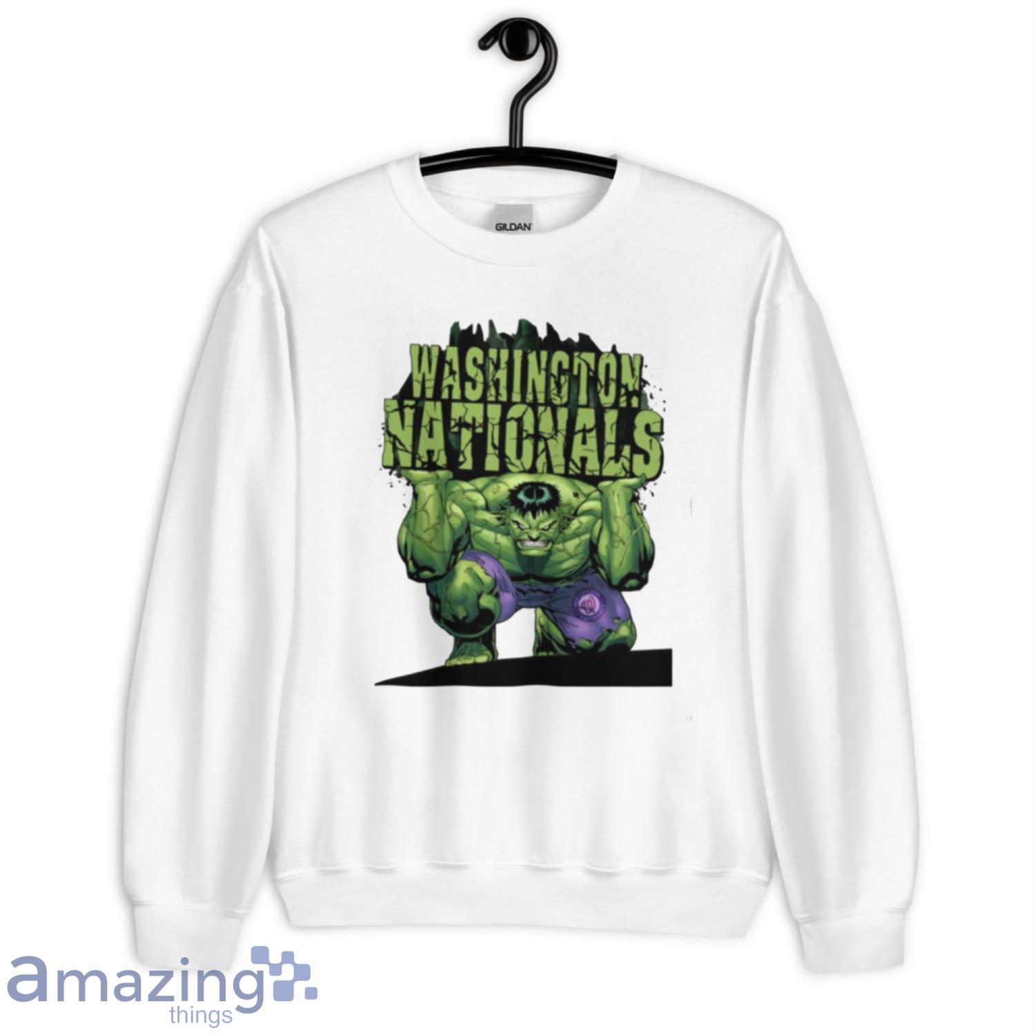 Washington Nationals MLB Baseball Incredible Hulk Marvel Avengers Sports T Shirt image Washington Nationals MLB Baseball Incredible Hulk Marvel Avengers Sports T Shirt - Unisex Crewneck Sweatshirt