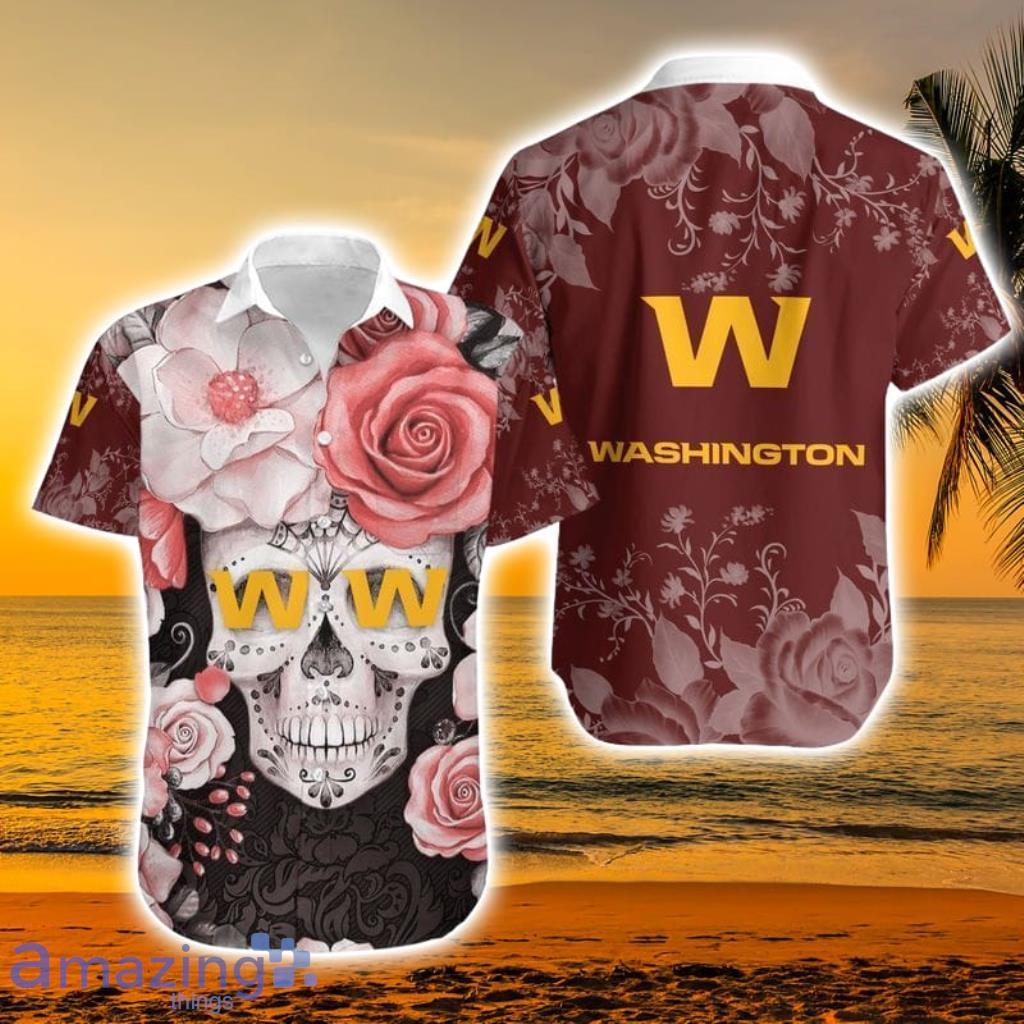 Washington Nfl Hawaiian Shirt Flower Skull For Fans Product Photo 1