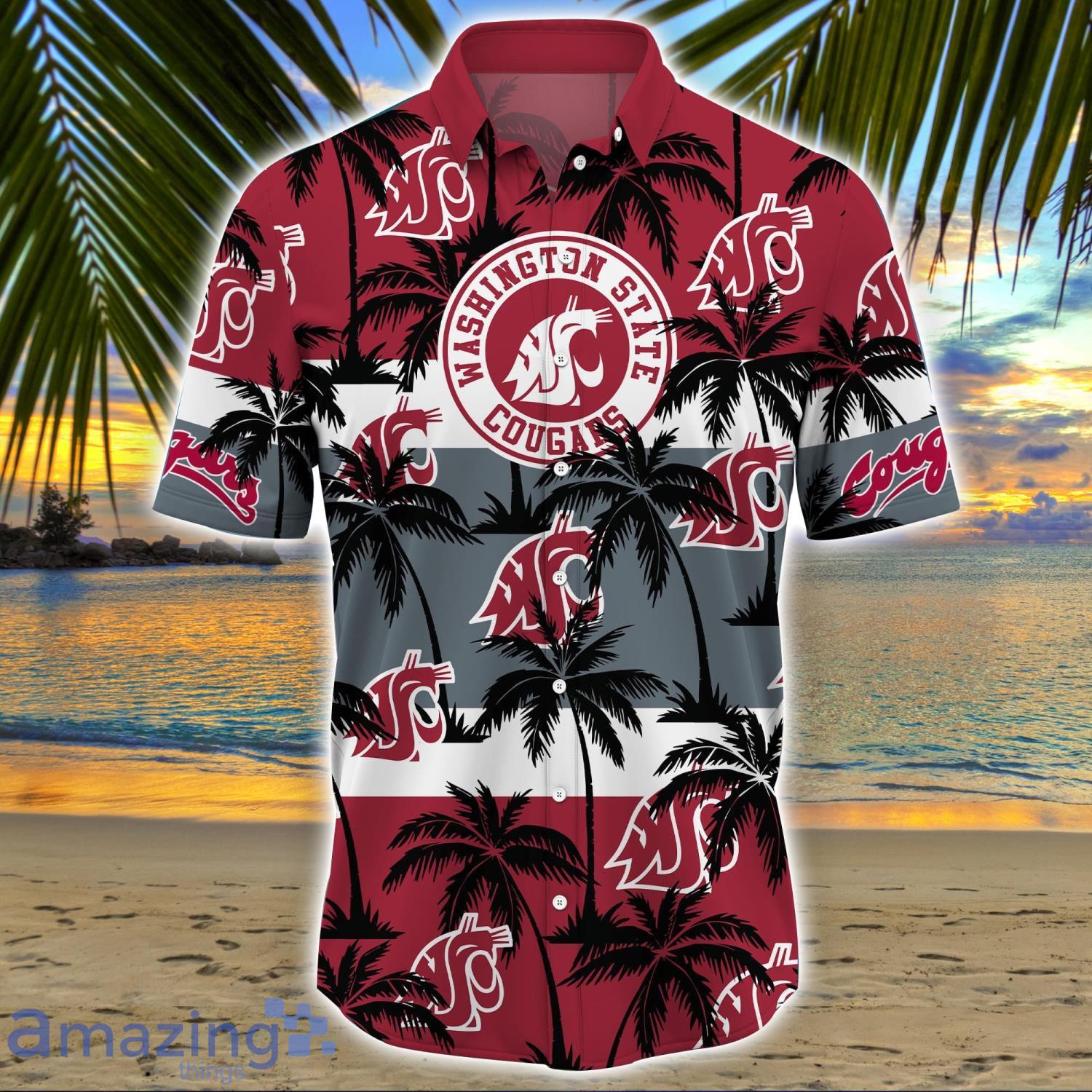 Washington State Cougars All Over Print Logo And Coconut Trending Summer Gift Aloha Hawaiian Shirt image Washington State Cougars All Over Print Logo And Coconut Trending Summer Gift Aloha Hawaiian Shirt Product Photo 2