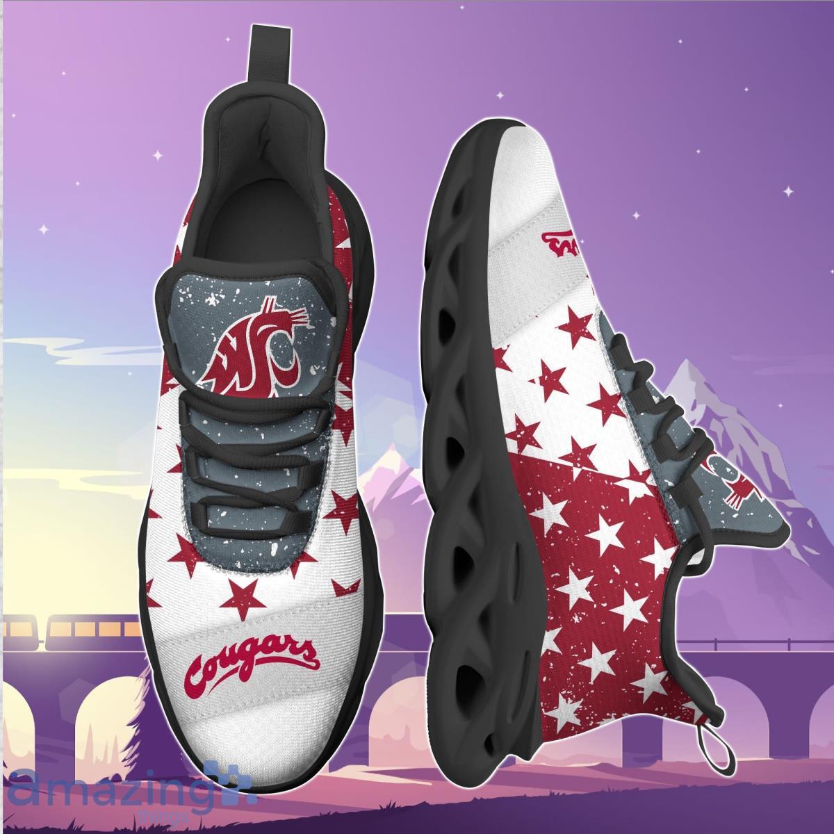 Washington State Cougars Chunky Sneakers, Max Soul Shoes Best Gift For Men And Women image Washington State Cougars Chunky Sneakers, Max Soul Shoes Best Gift For Men And Women Product Photo 2